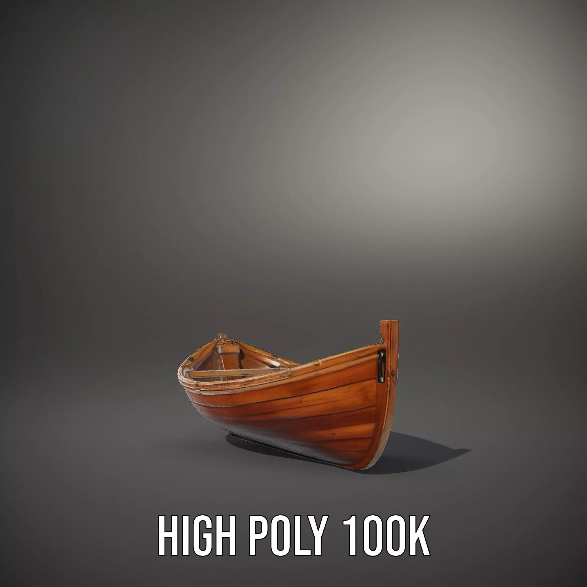 Wooden Rowboat Model Pack with Detailed Textures Low-poly 3D model_8