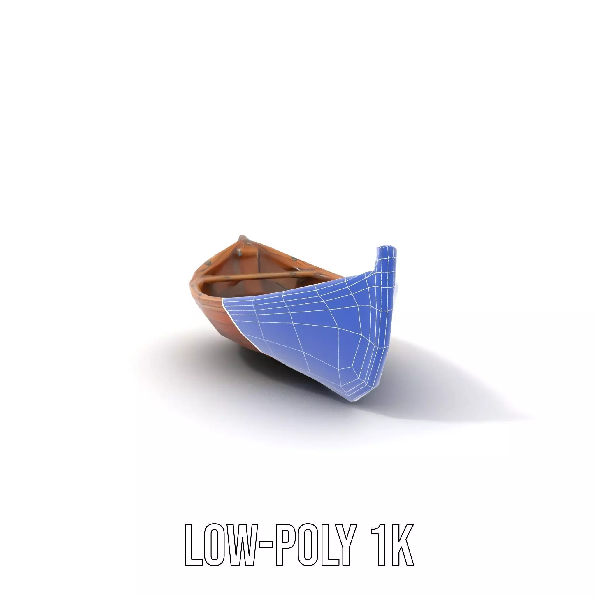 Wooden Rowboat Model Pack with Detailed Textures Low-poly 3D model_25