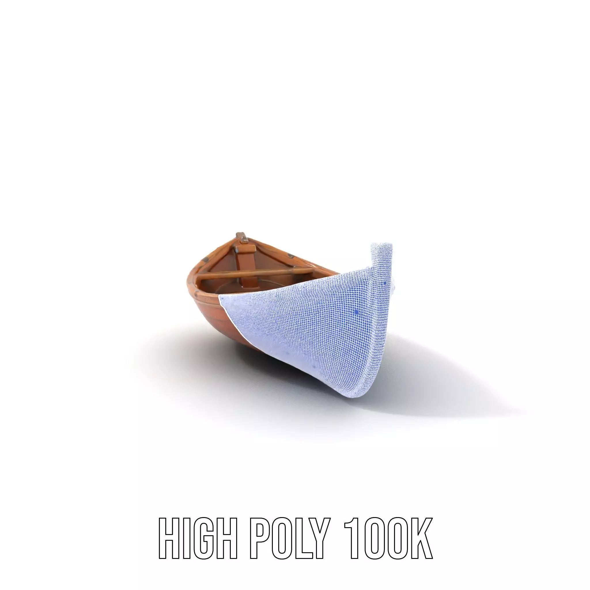 Wooden Rowboat Model Pack with Detailed Textures Low-poly 3D model_4