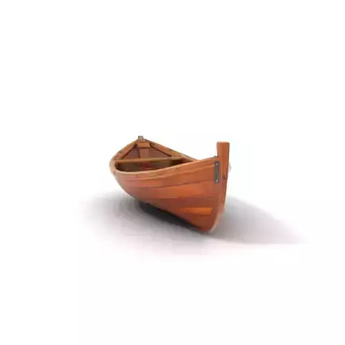Wooden Rowboat Model Pack with Detailed Textures Low-poly 3D model