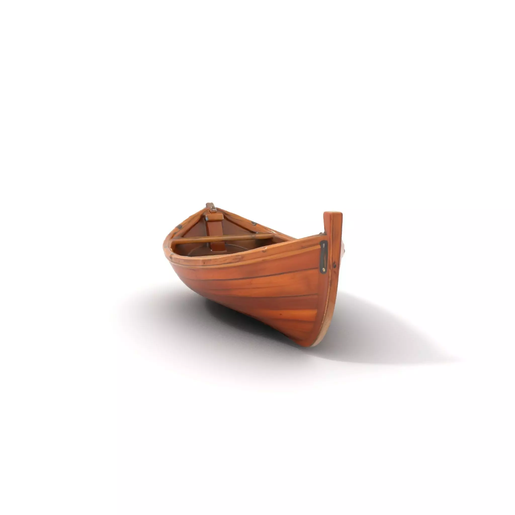 Wooden Rowboat Model Pack with Detailed Textures Low-poly 3D model_0
