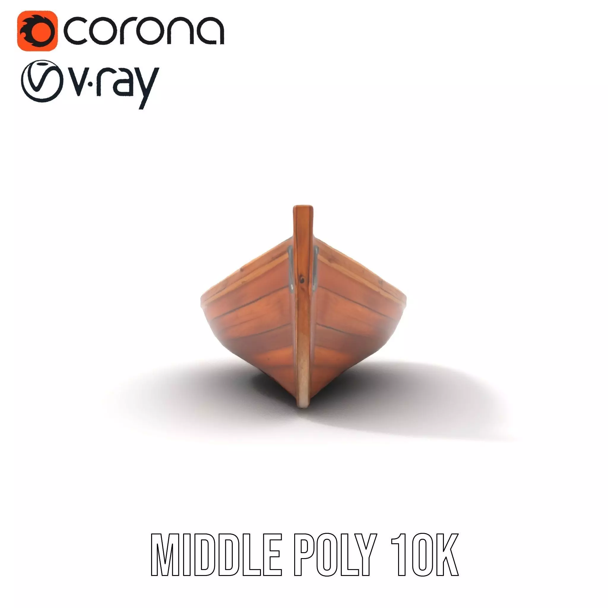 Wooden Rowboat Model Pack with Detailed Textures Low-poly 3D model_16