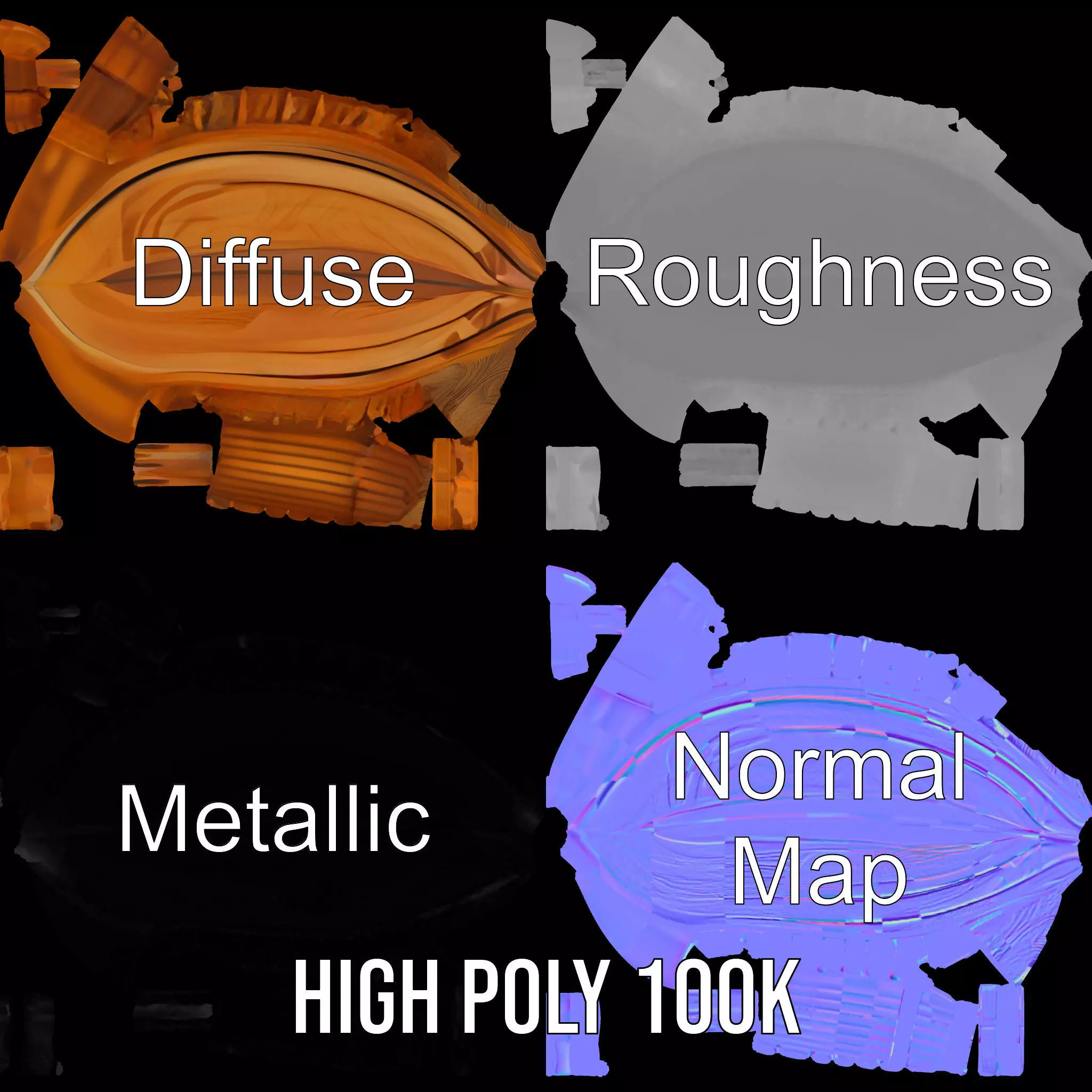 Viking Longship Model Pack with Detailed Wooden Texture Low-poly 3D model_3