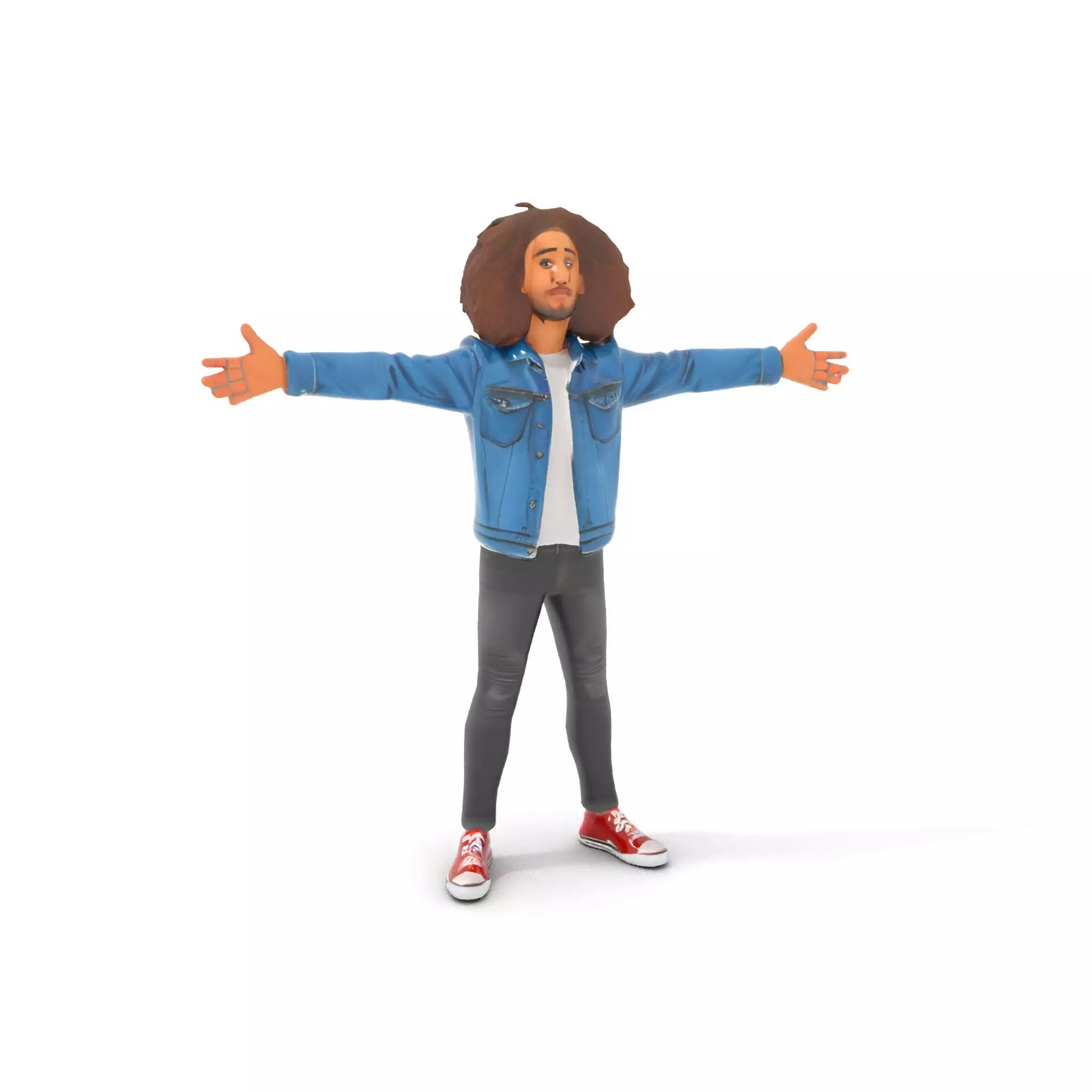 Casual Denim Outfit Character Model Pack Low-poly 3D model_5