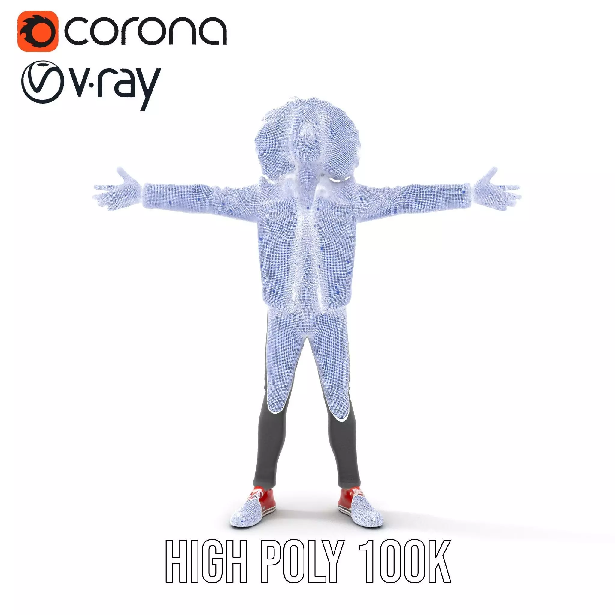 Casual Denim Outfit Character Model Pack Low-poly 3D model_25