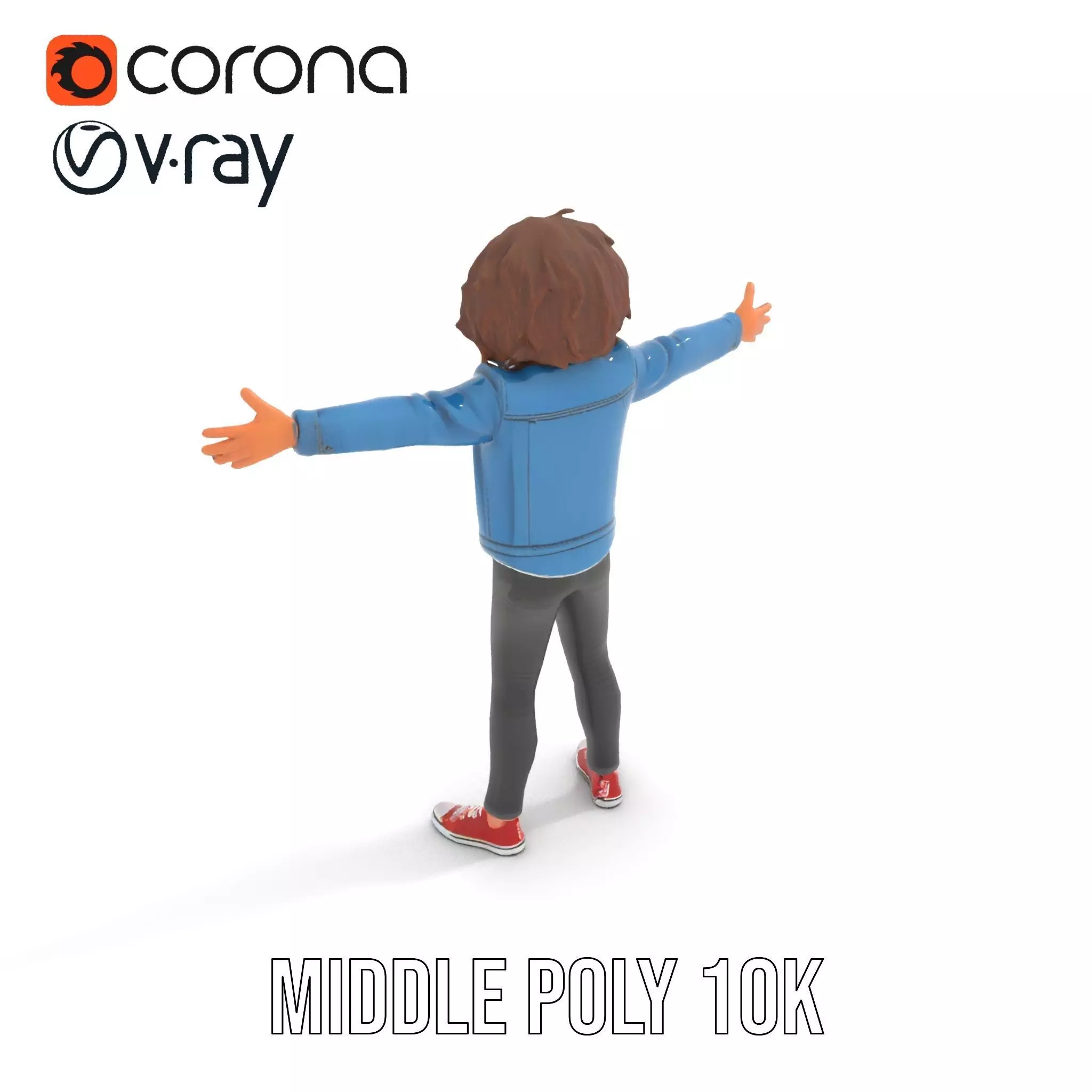 Casual Denim Outfit Character Model Pack Low-poly 3D model_6