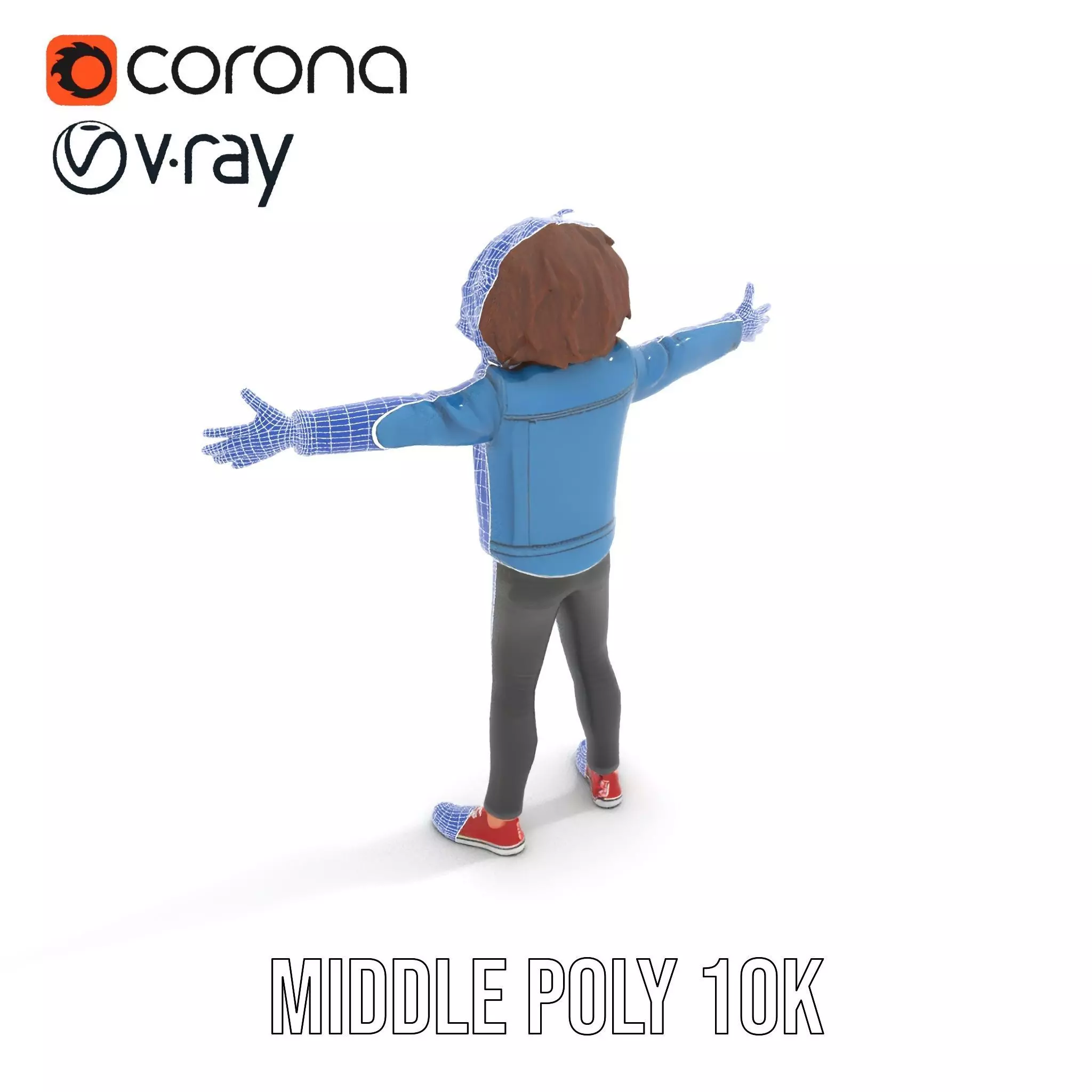 Casual Denim Outfit Character Model Pack Low-poly 3D model_18