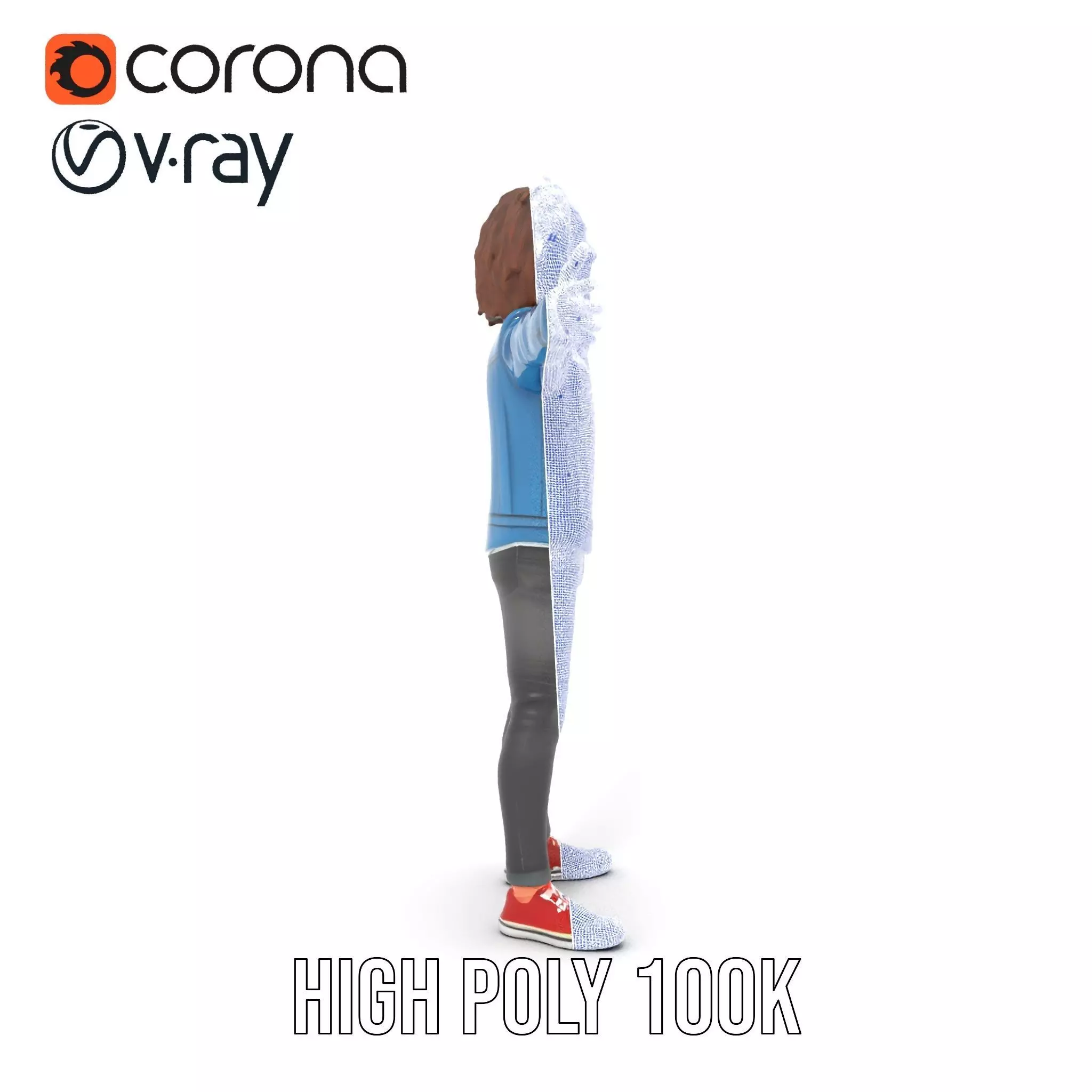 Casual Denim Outfit Character Model Pack Low-poly 3D model_32