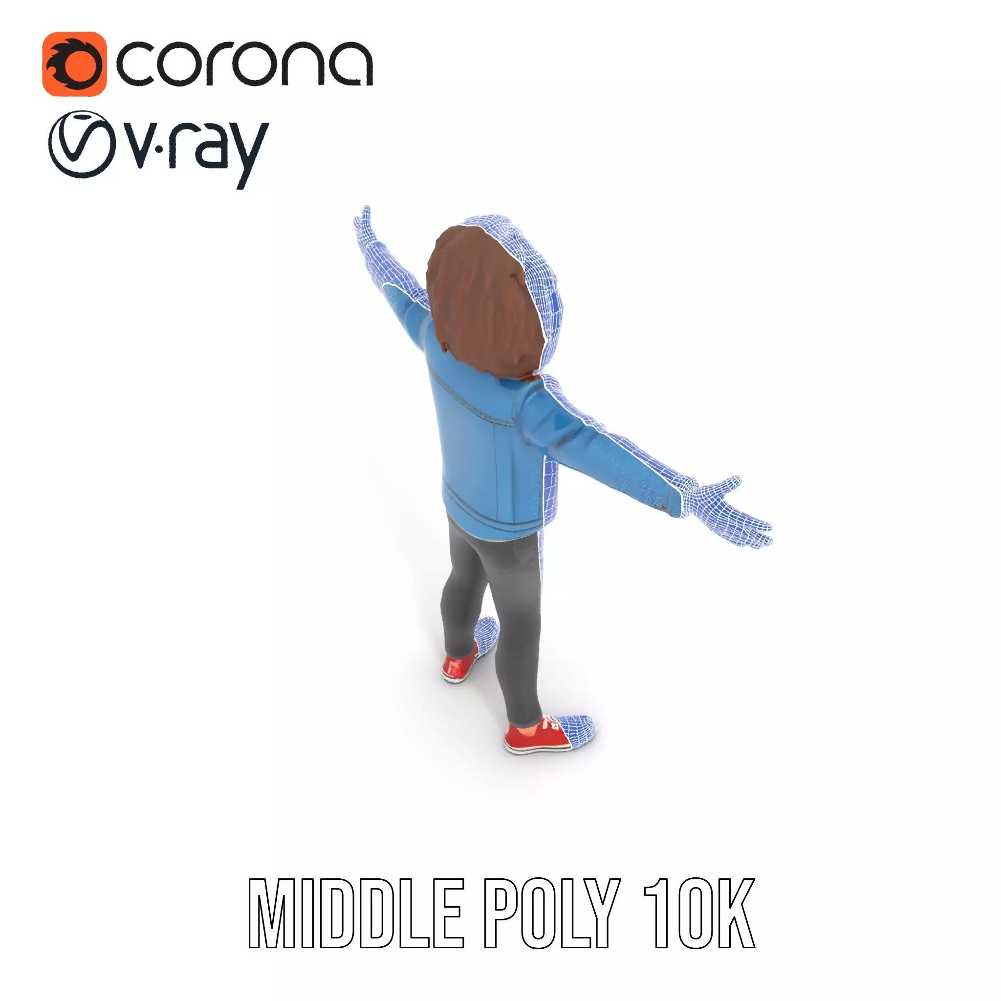 Casual Denim Outfit Character Model Pack Low-poly 3D model_29