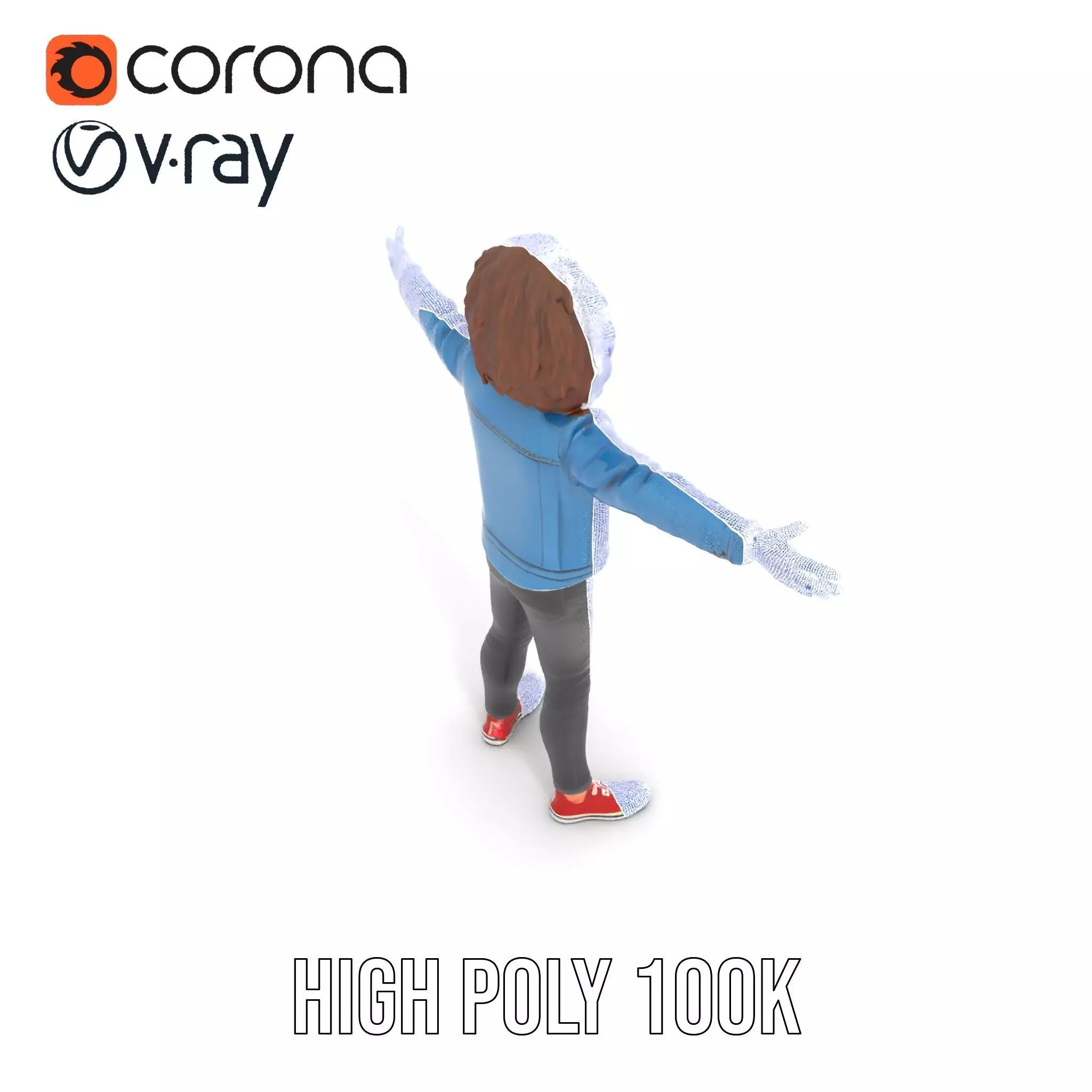 Casual Denim Outfit Character Model Pack Low-poly 3D model_28