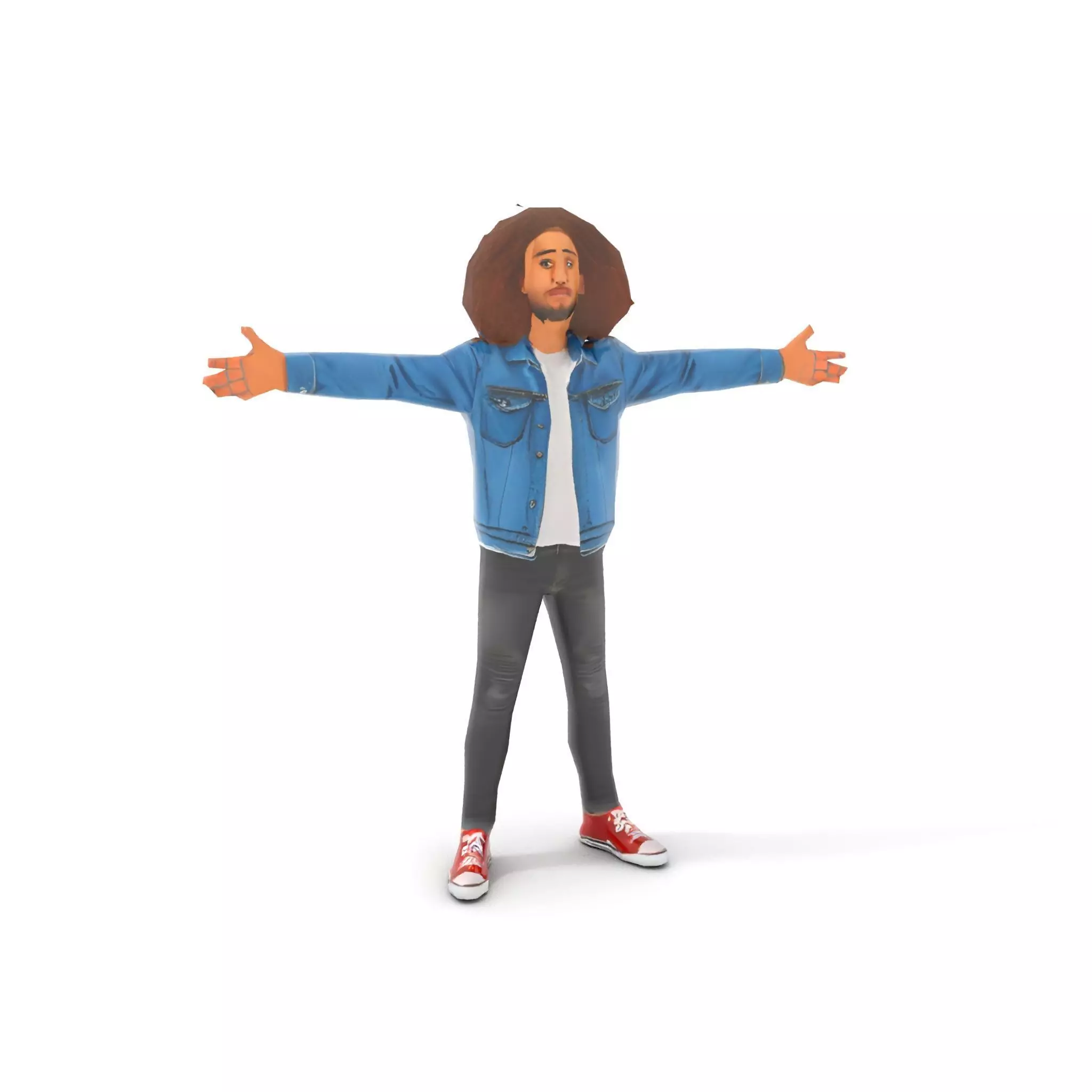Casual Denim Outfit Character Model Pack Low-poly 3D model_7
