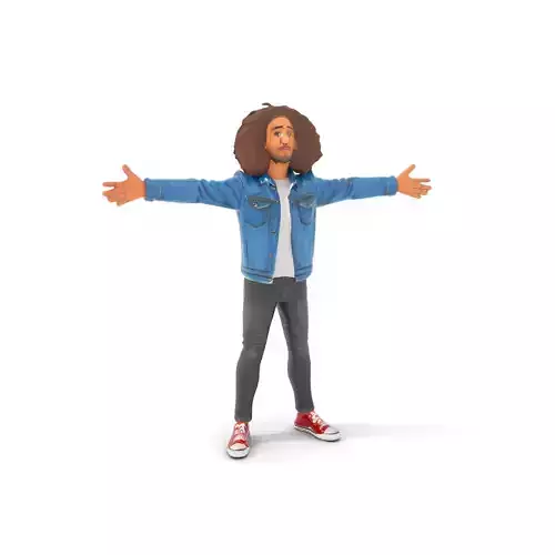 Casual Denim Outfit Character Model Pack Low-poly 3D model