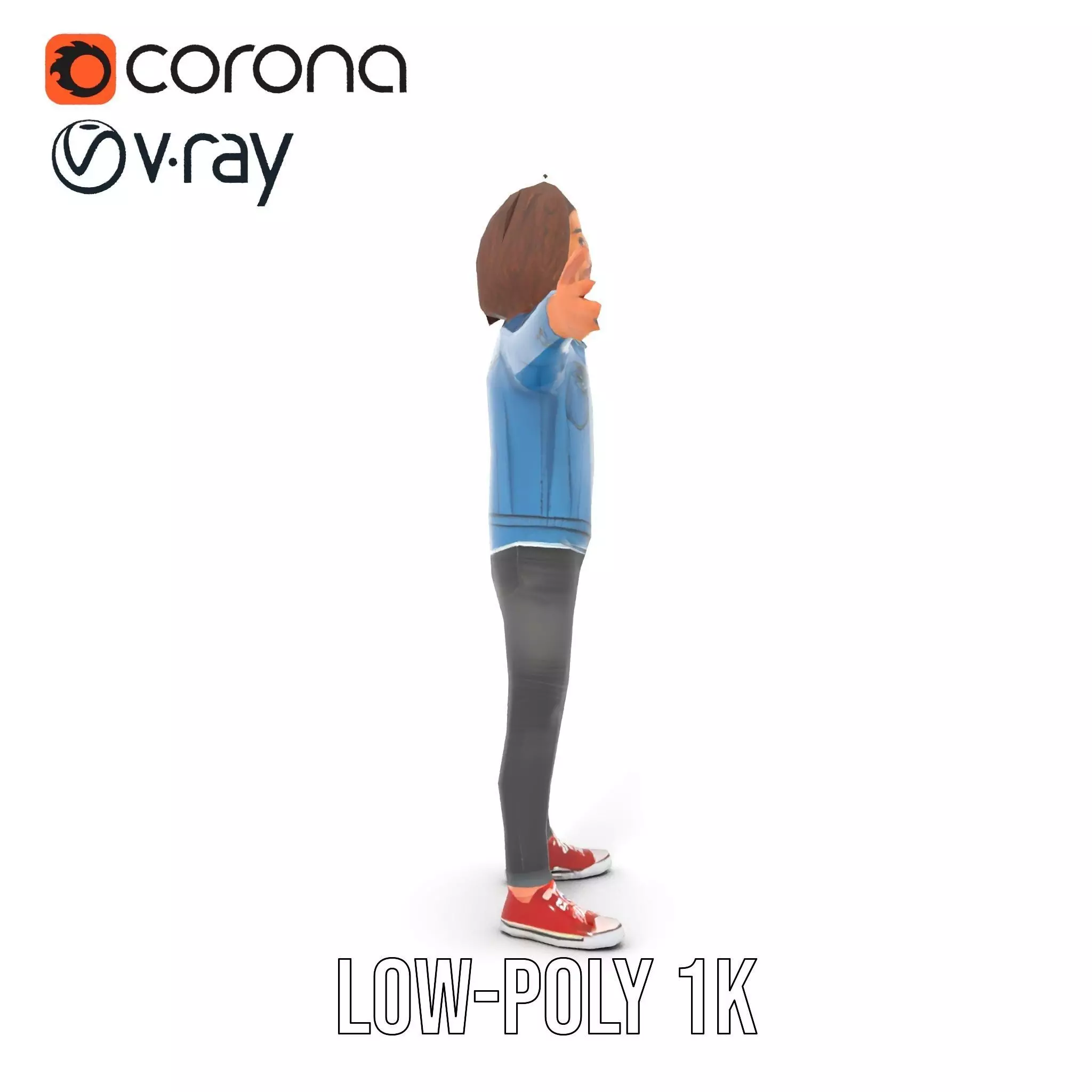 Casual Denim Outfit Character Model Pack Low-poly 3D model_21