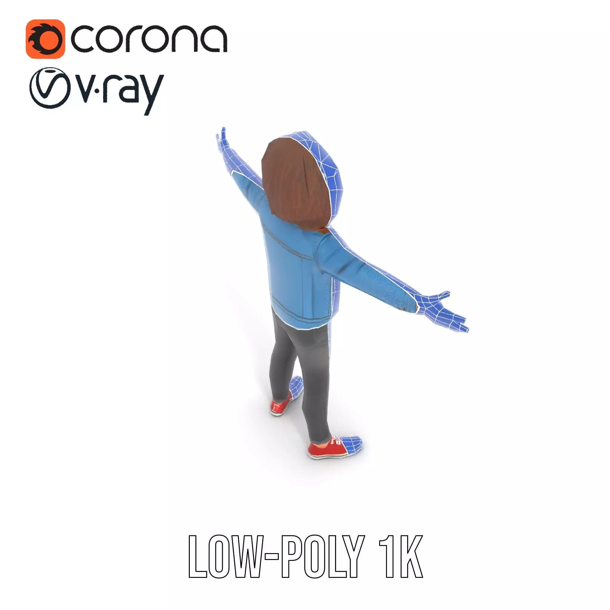 Casual Denim Outfit Character Model Pack Low-poly 3D model_10