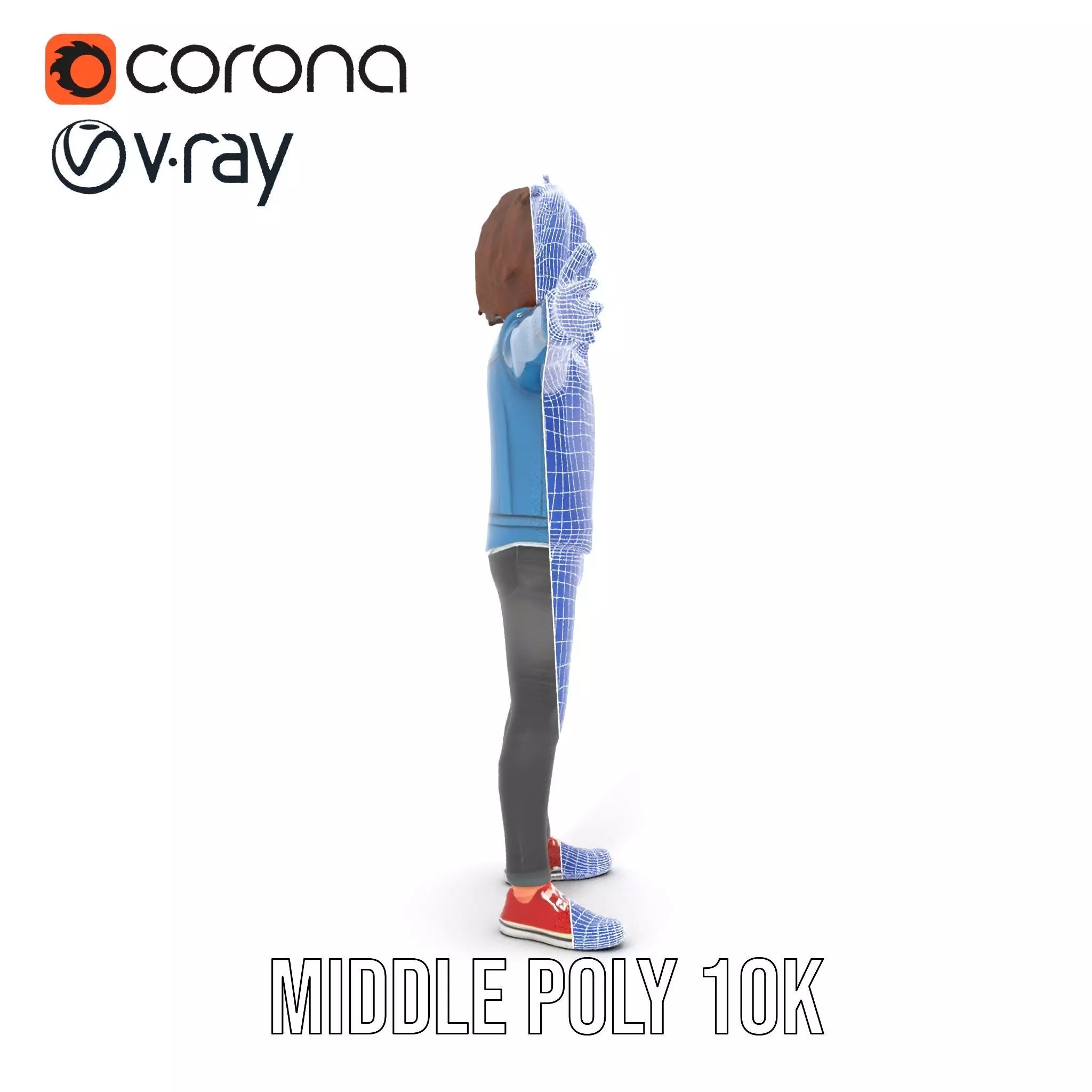 Casual Denim Outfit Character Model Pack Low-poly 3D model_26