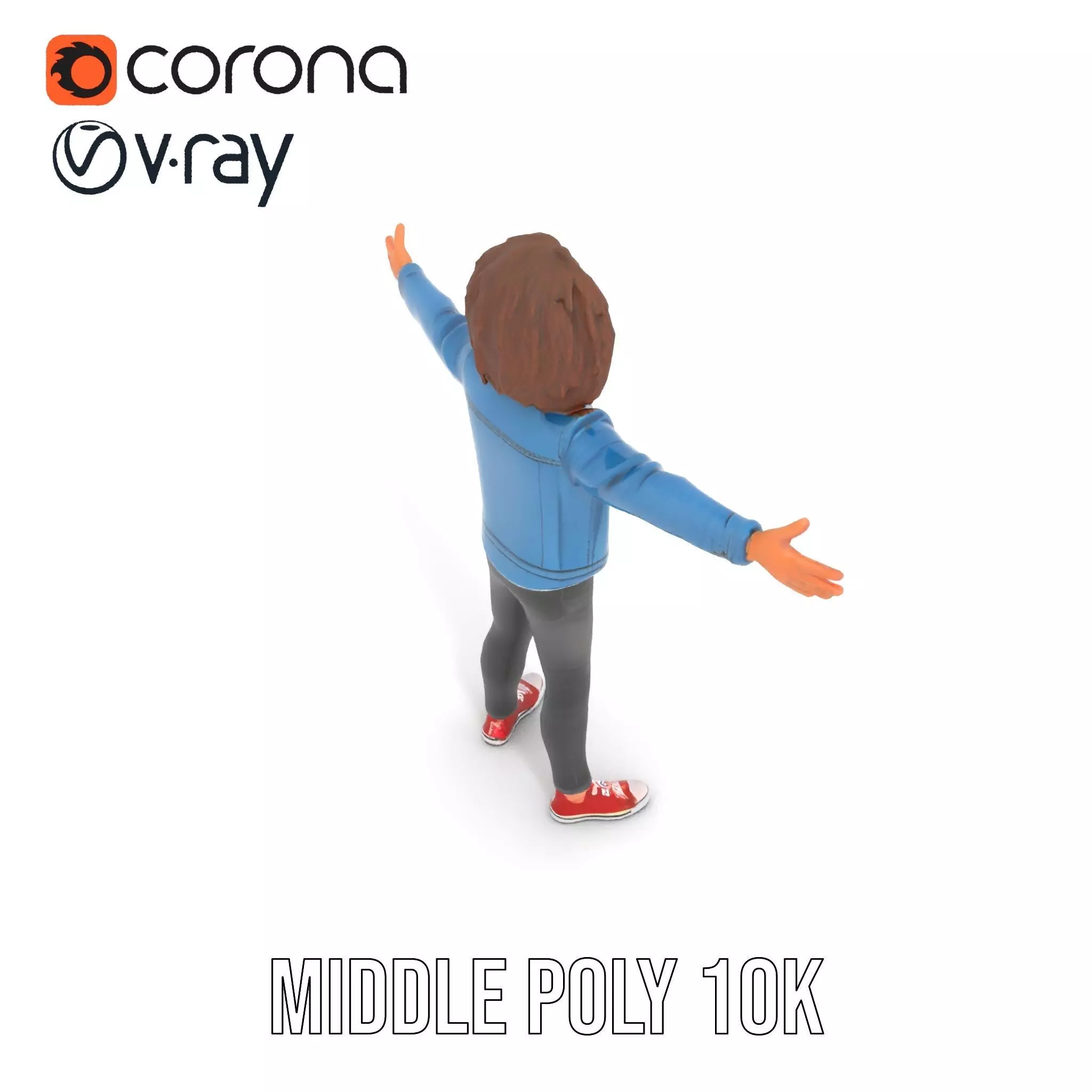 Casual Denim Outfit Character Model Pack Low-poly 3D model_9