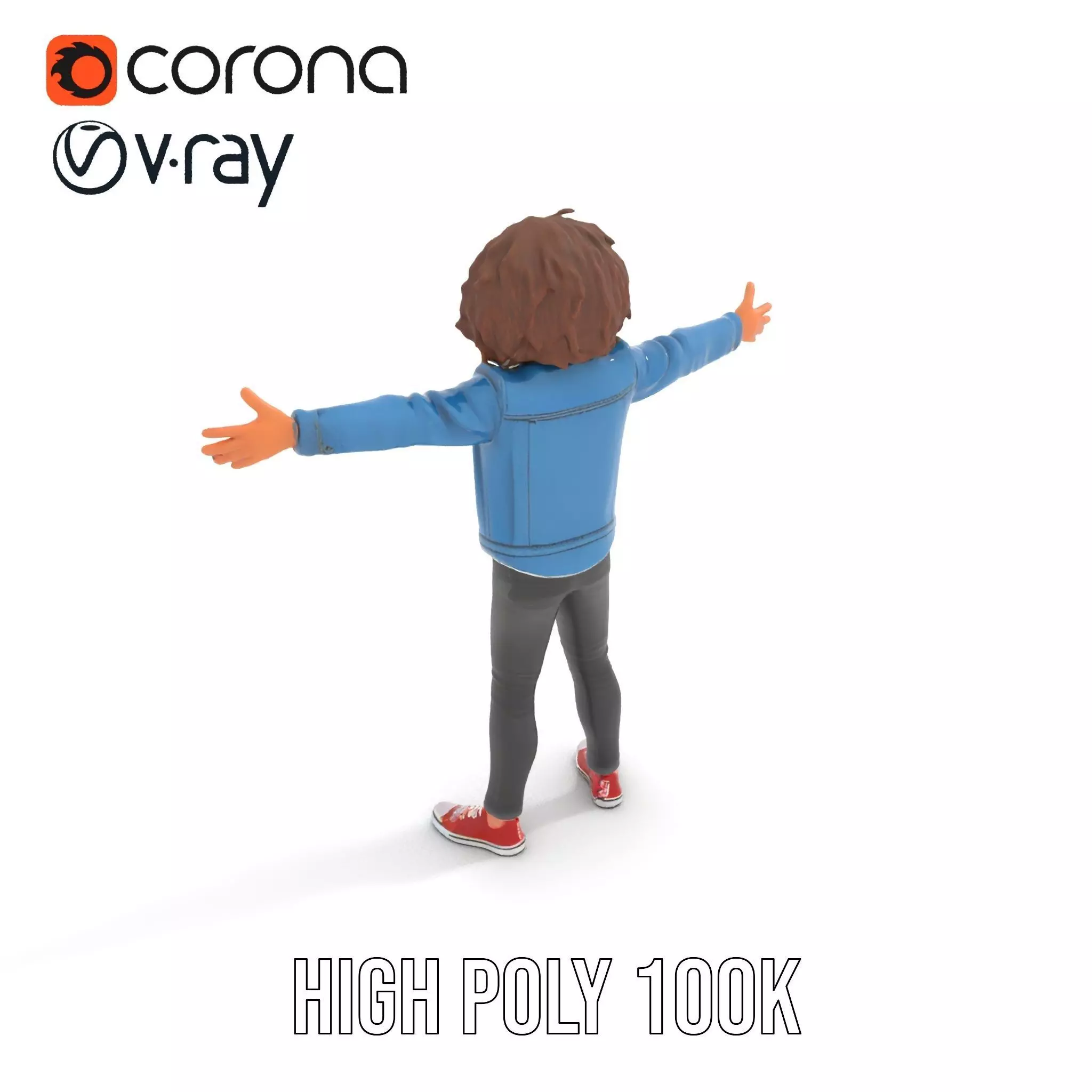 Casual Denim Outfit Character Model Pack Low-poly 3D model_17