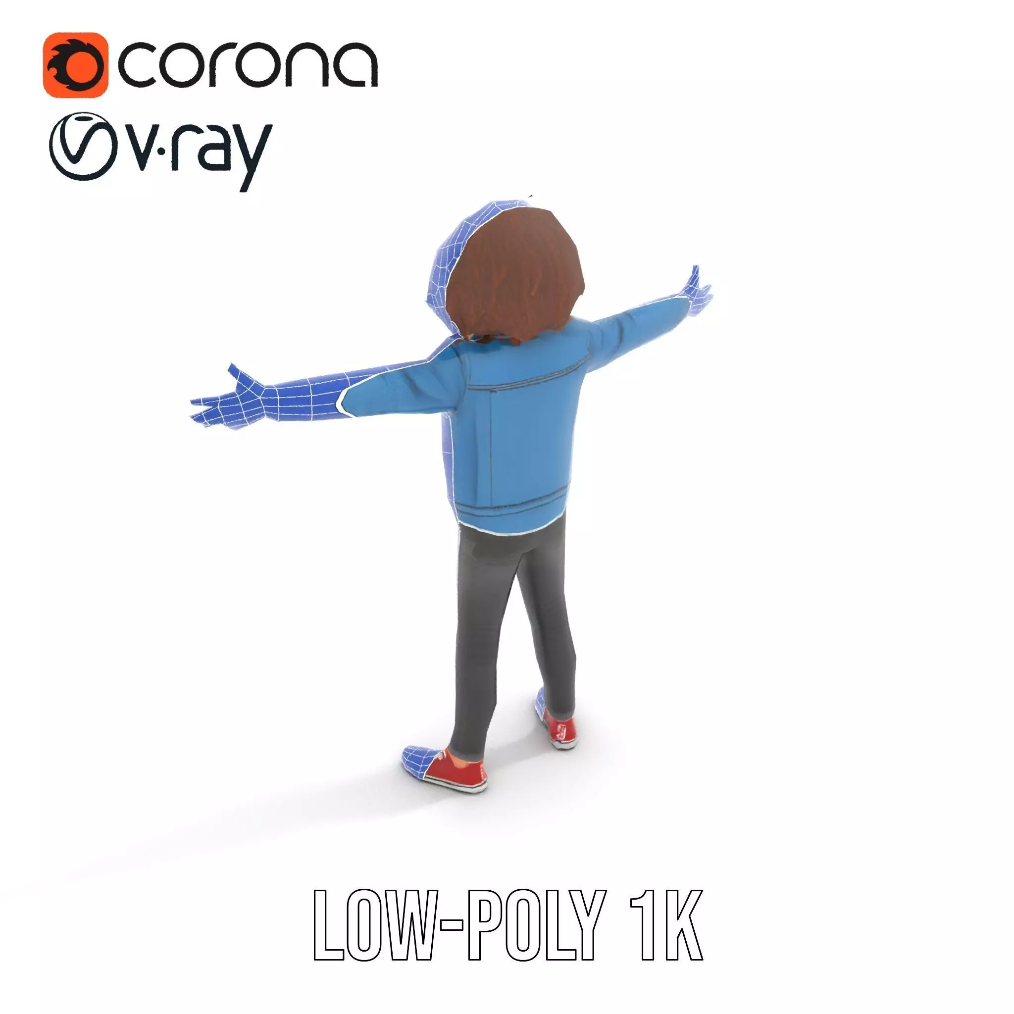 Casual Denim Outfit Character Model Pack Low-poly 3D model_24