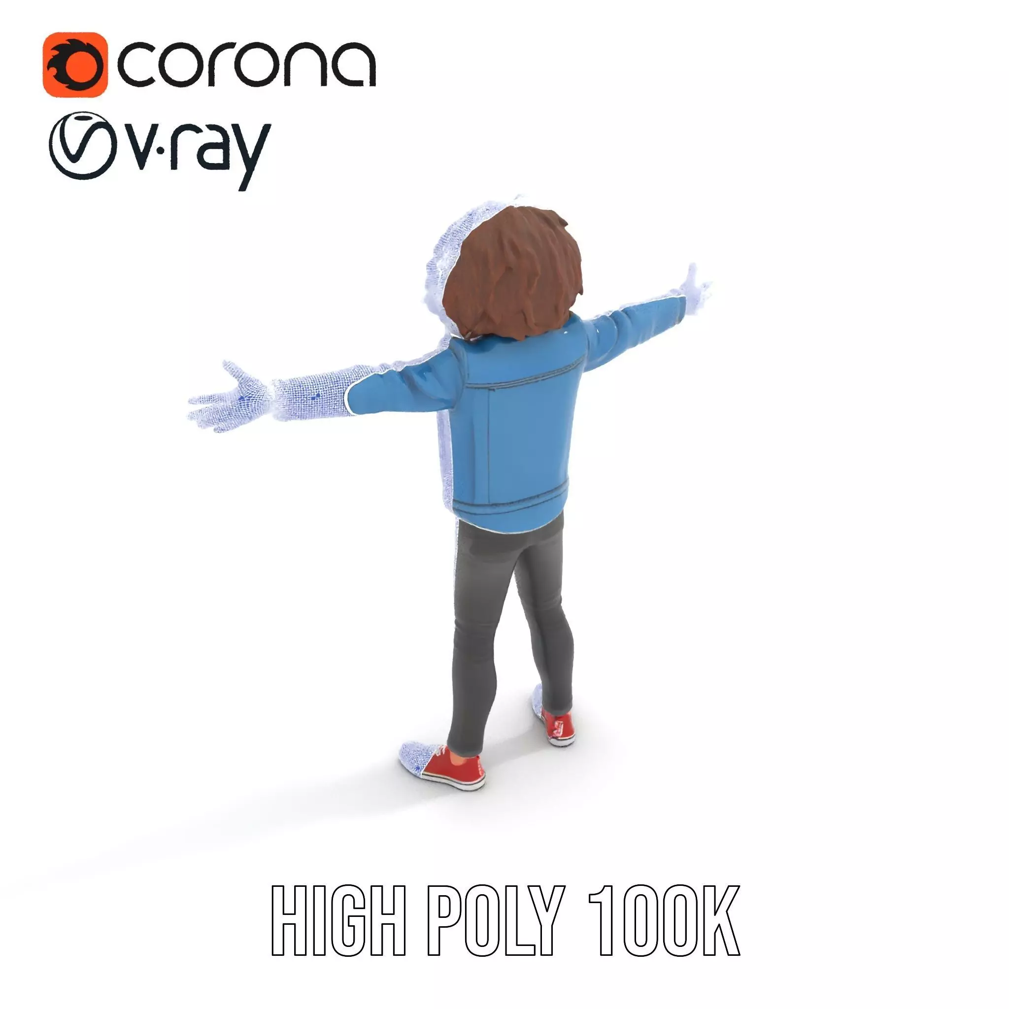 Casual Denim Outfit Character Model Pack Low-poly 3D model_14