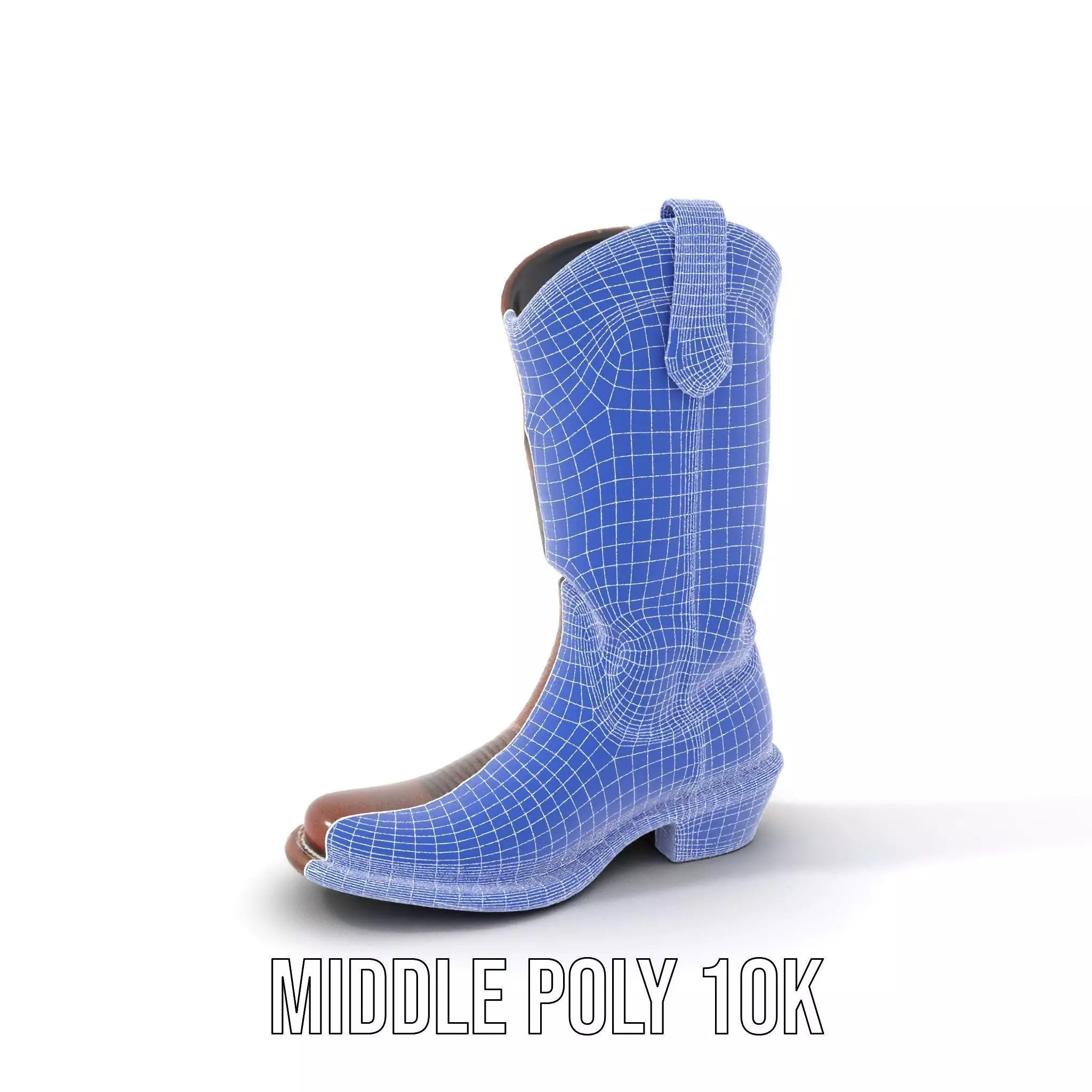 Western Cowboy Boot with Plaid Pattern model pack Low-poly 3D model_11