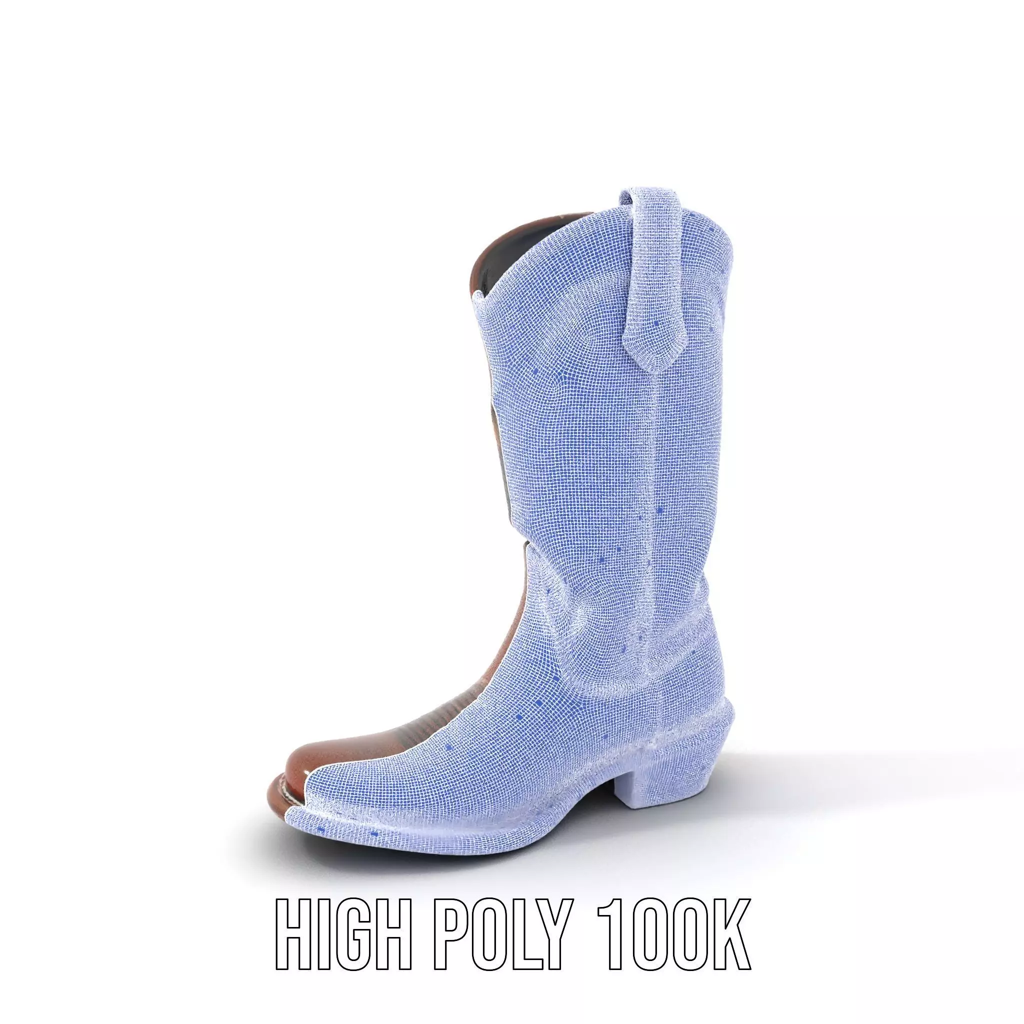 Western Cowboy Boot with Plaid Pattern model pack Low-poly 3D model_4