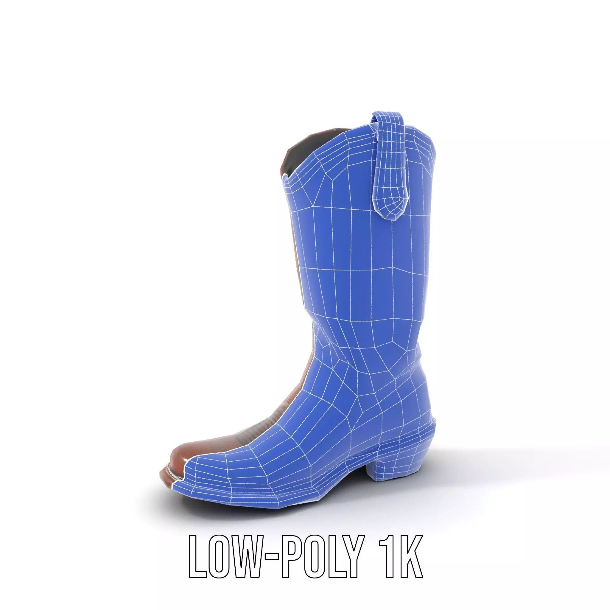 Western Cowboy Boot with Plaid Pattern model pack Low-poly 3D model_14