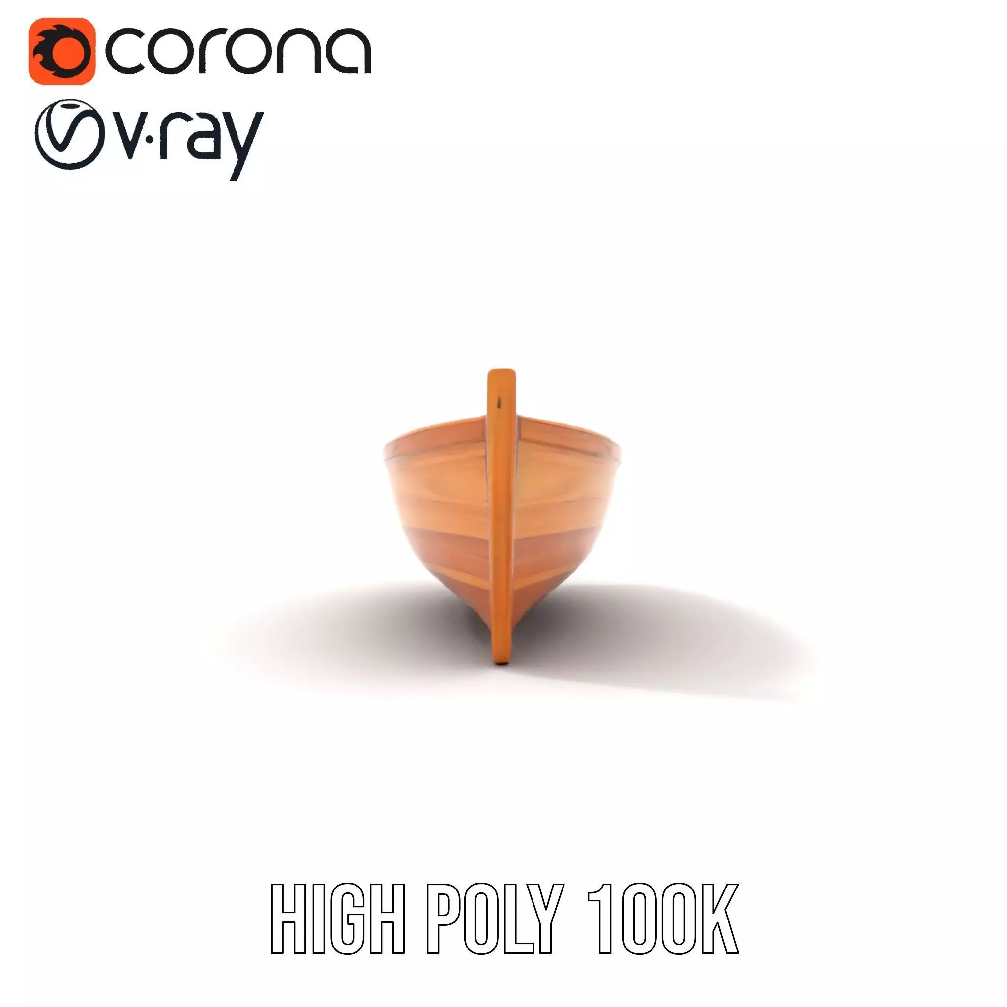 Wooden Canoe Model Pack with Multiple Levels of Detail Low-poly 3D model_23