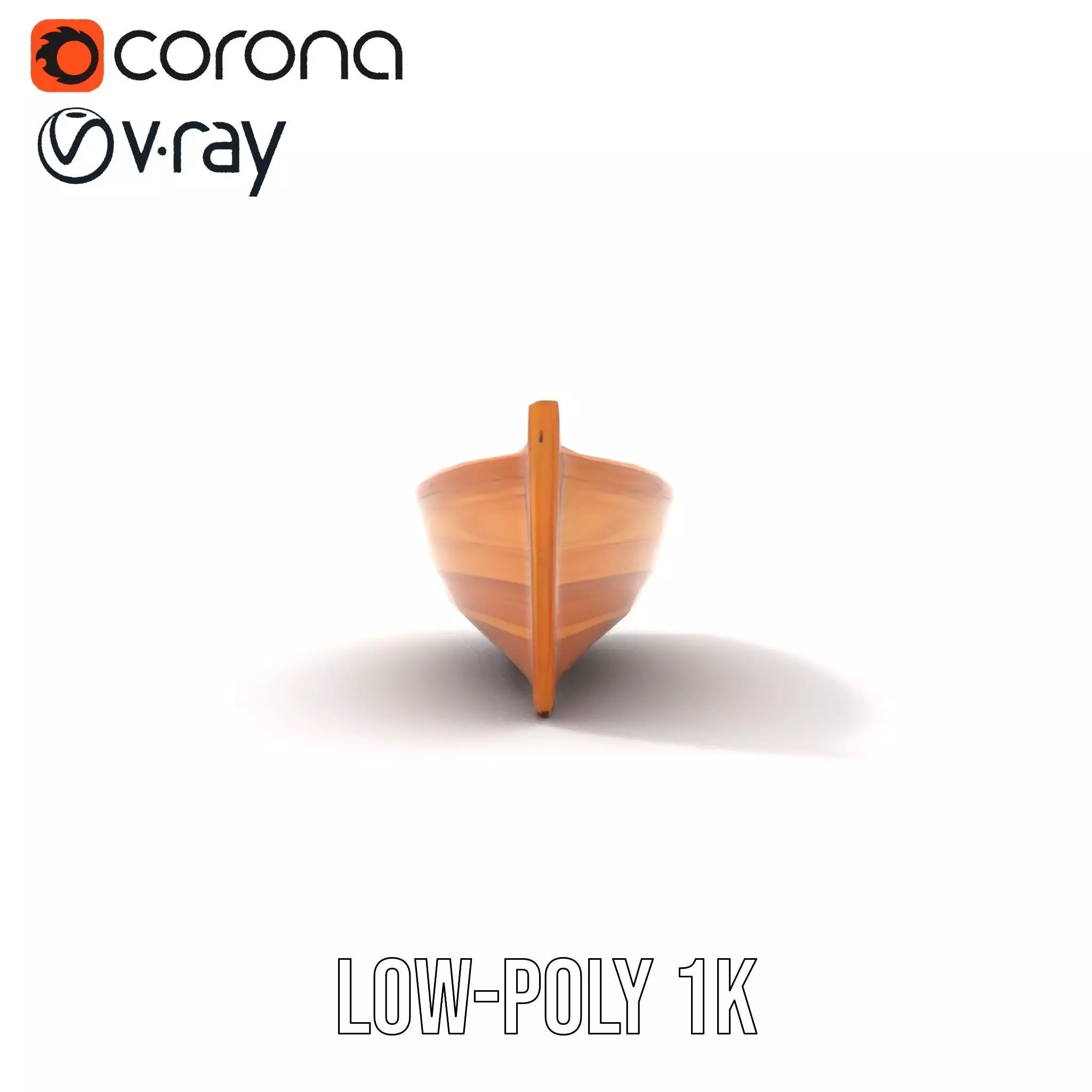 Wooden Canoe Model Pack with Multiple Levels of Detail Low-poly 3D model_12