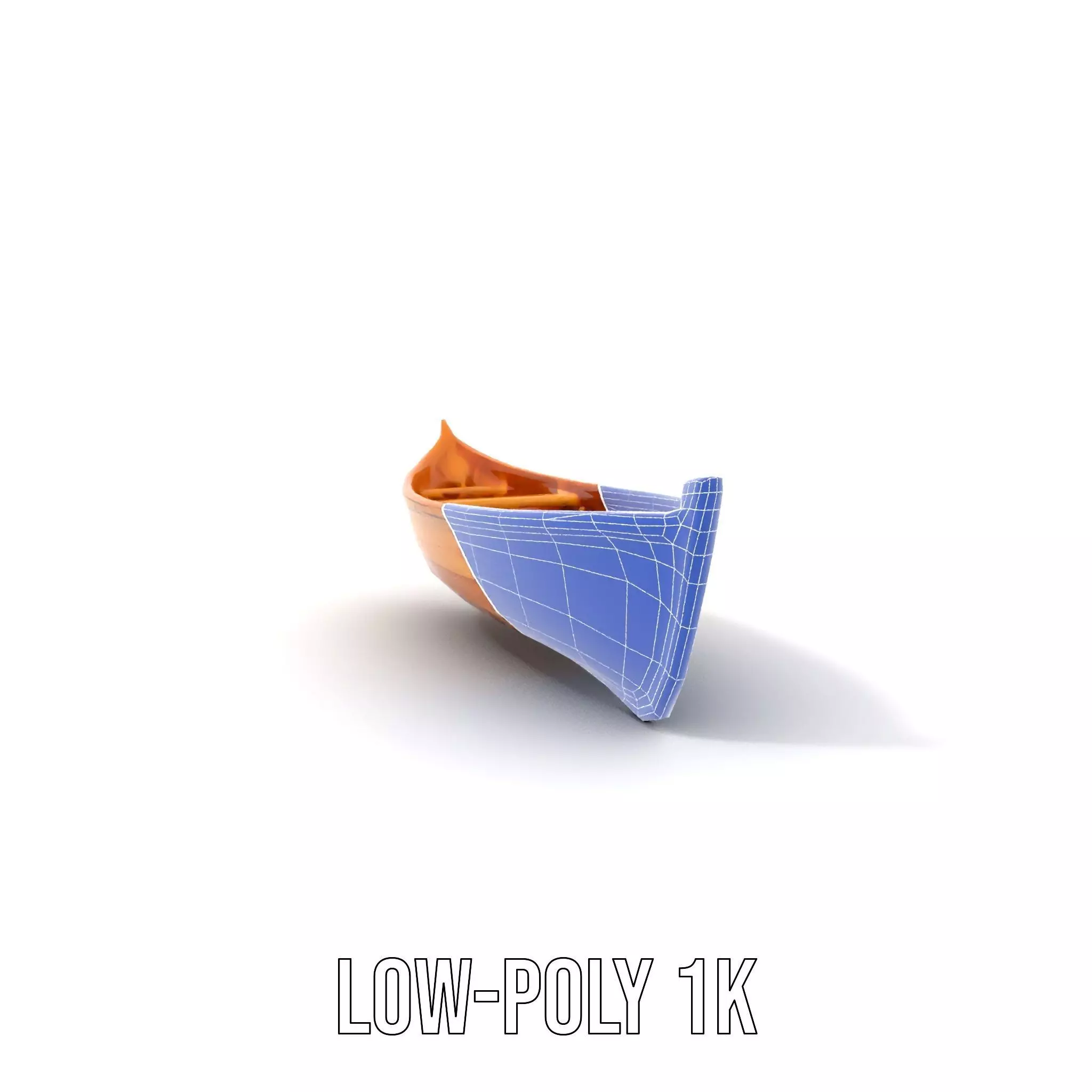 Wooden Canoe Model Pack with Multiple Levels of Detail Low-poly 3D model_14