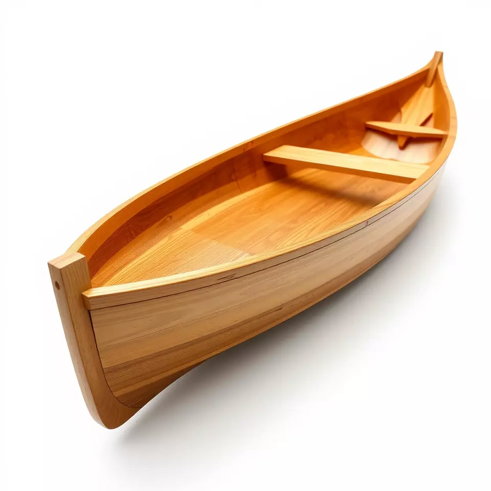 Wooden Canoe Model Pack with Multiple Levels of Detail Low-poly 3D model_2