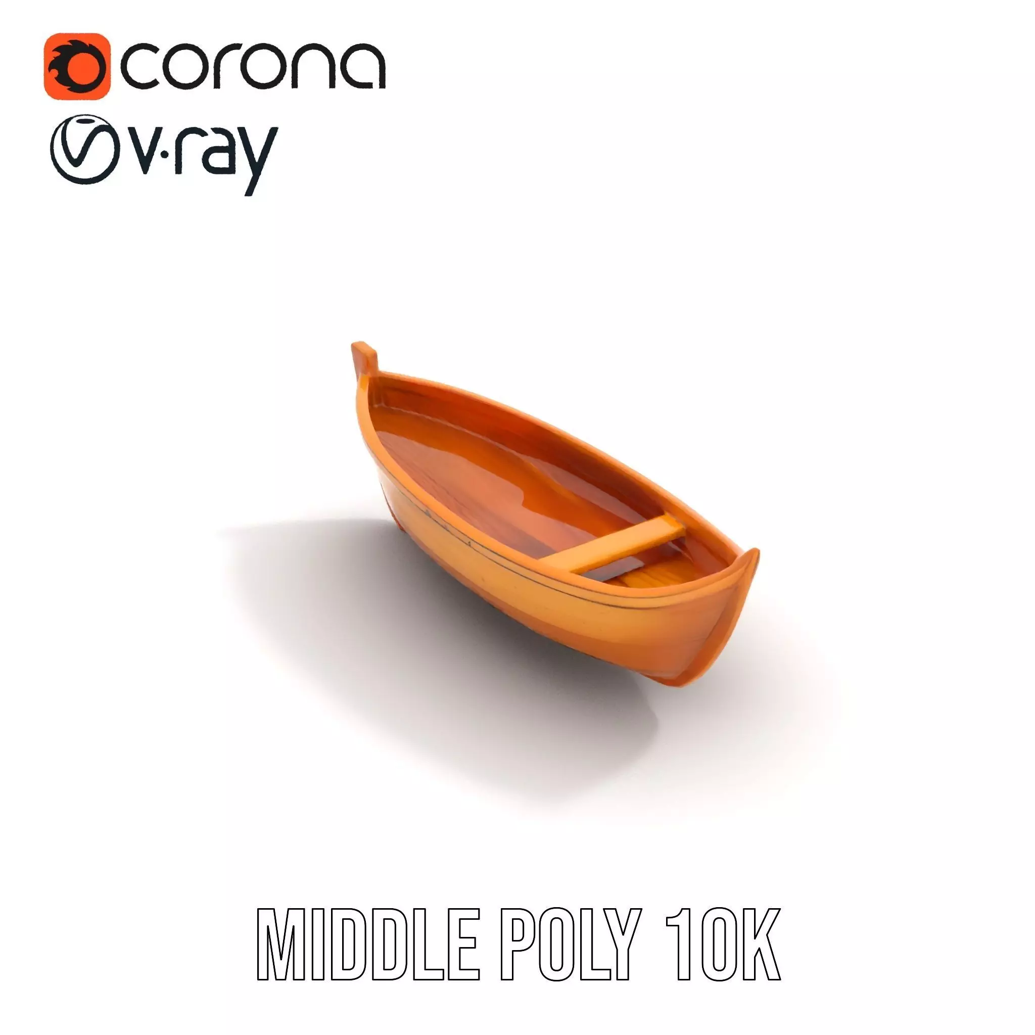 Wooden Canoe Model Pack with Multiple Levels of Detail Low-poly 3D model_11