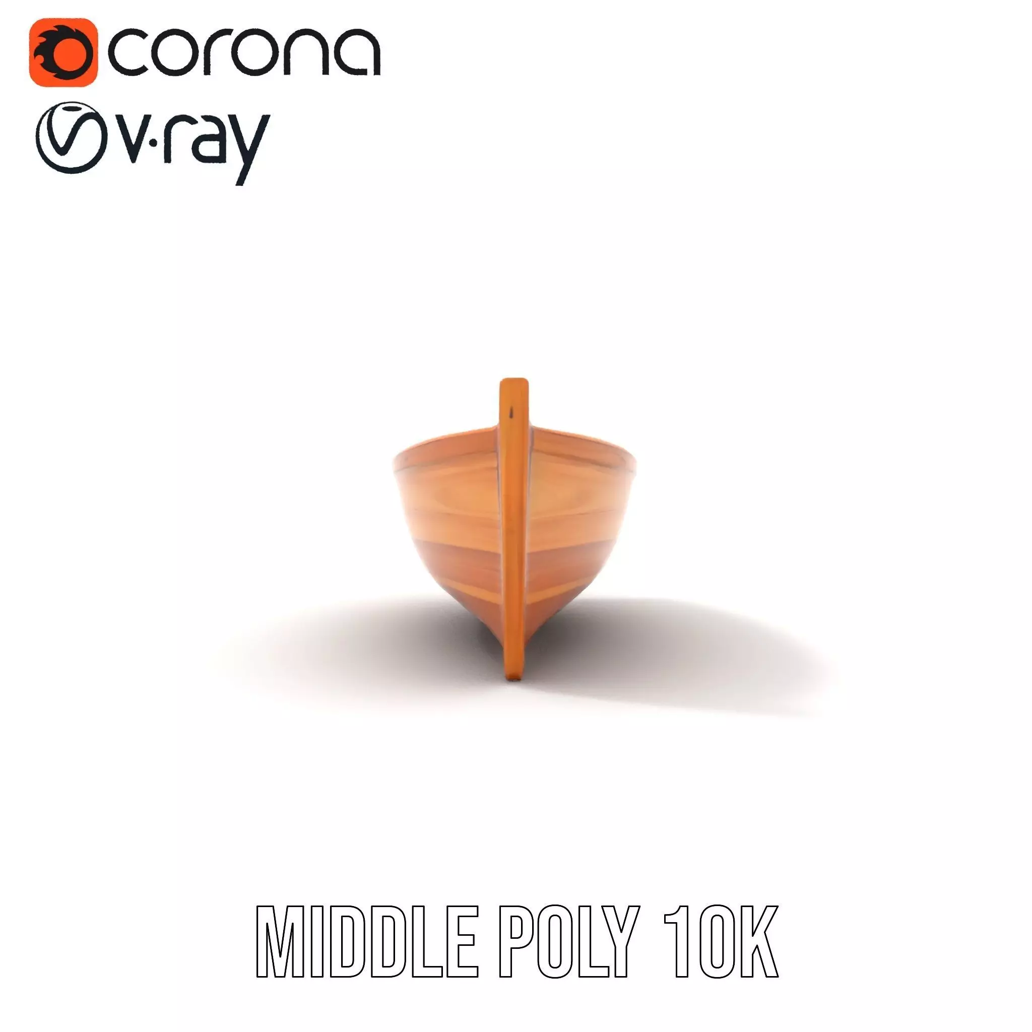 Wooden Canoe Model Pack with Multiple Levels of Detail Low-poly 3D model_5