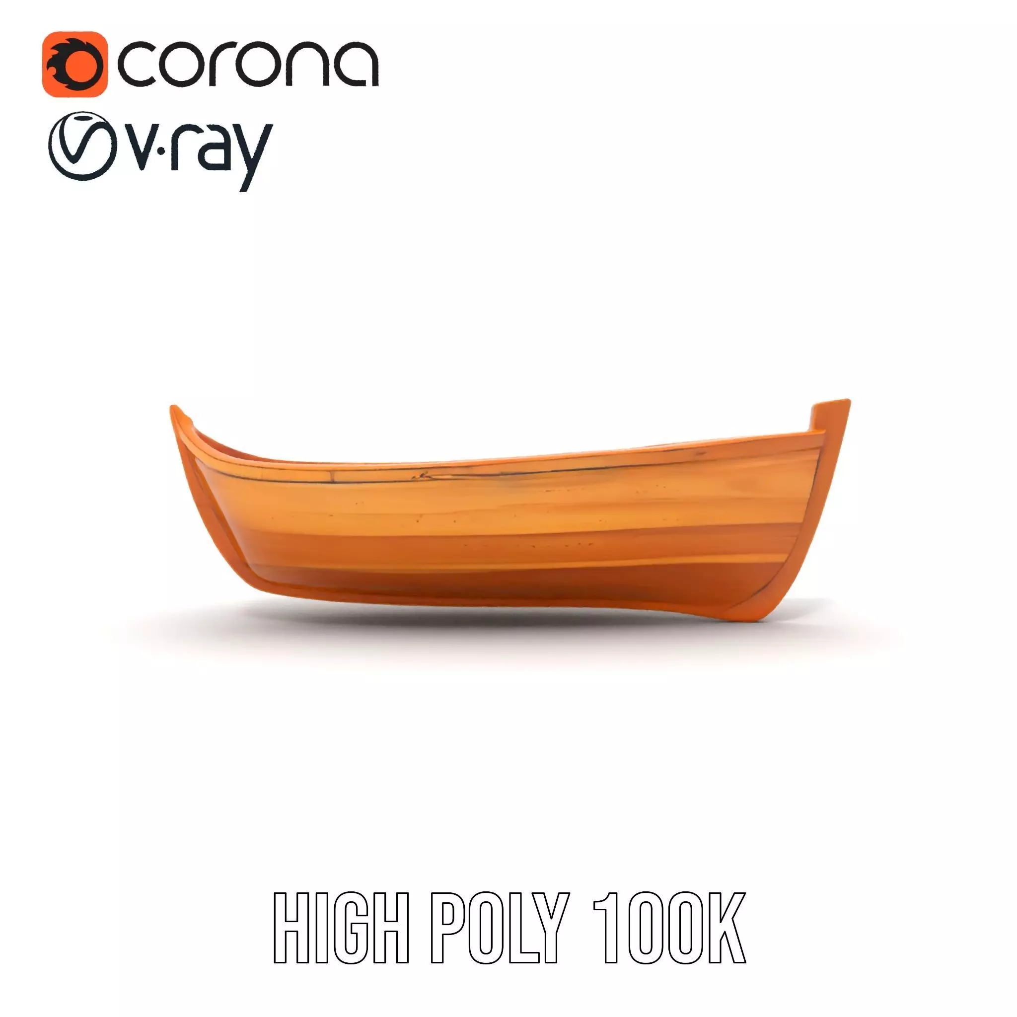 Wooden Canoe Model Pack with Multiple Levels of Detail Low-poly 3D model_29