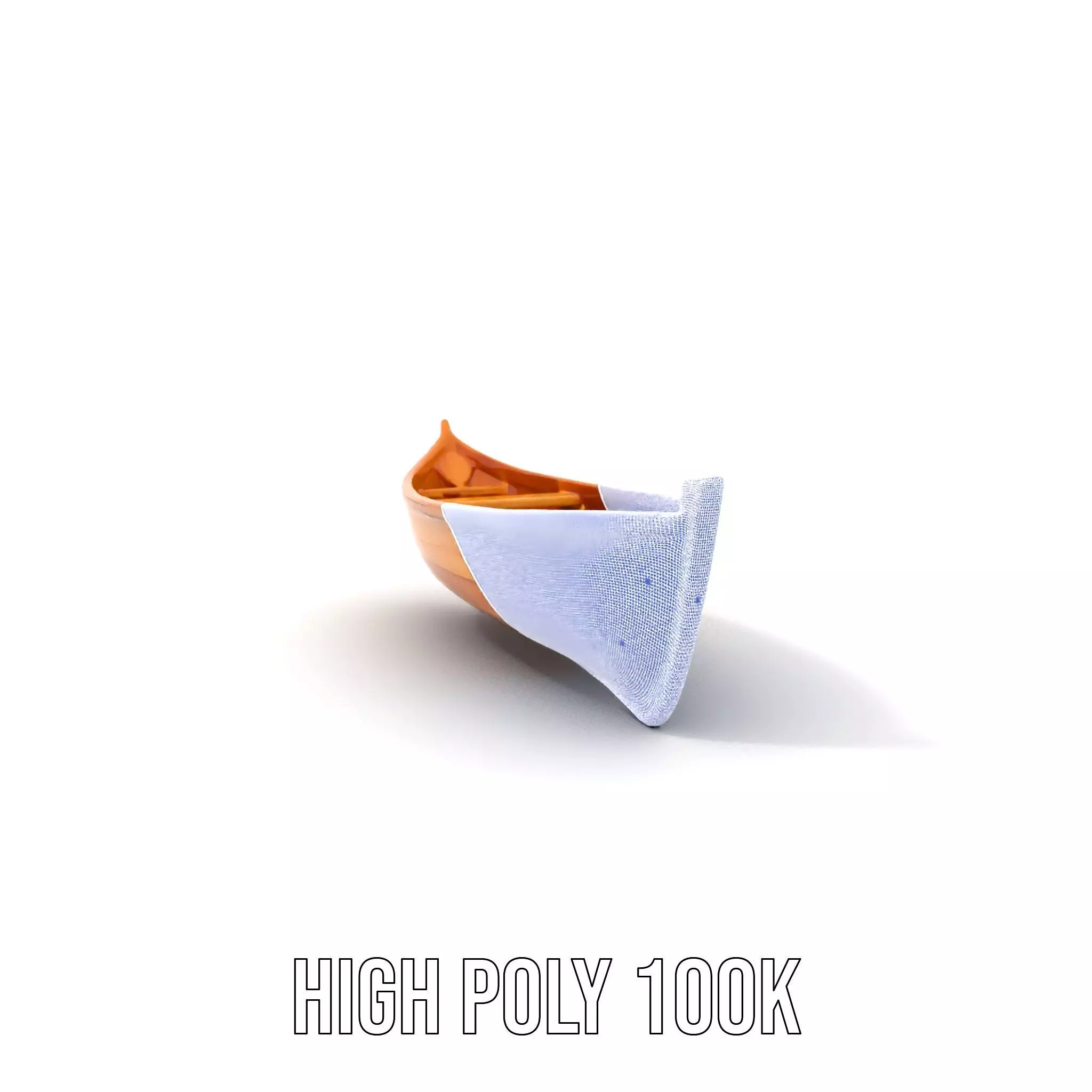Wooden Canoe Model Pack with Multiple Levels of Detail Low-poly 3D model_4