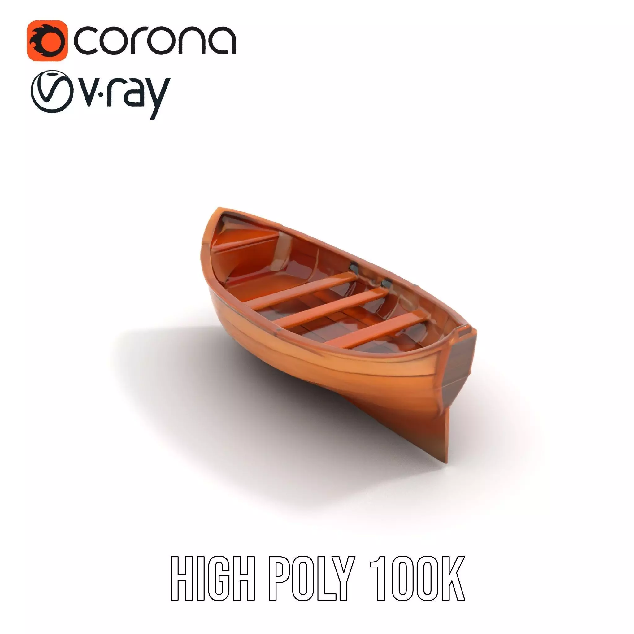 Wooden Rowboat Model Pack Low-poly 3D model_17