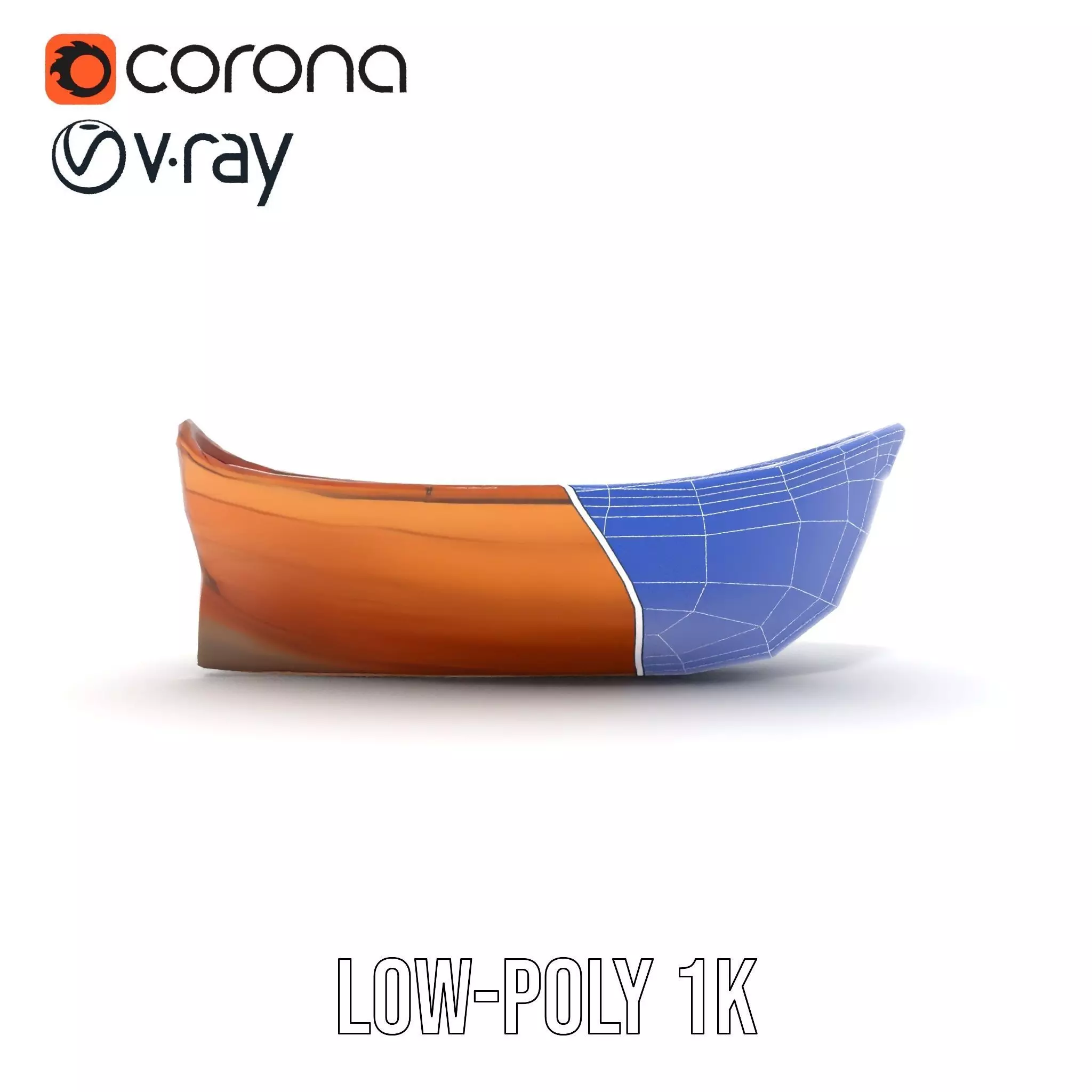 Wooden Rowboat Model Pack Low-poly 3D model_16