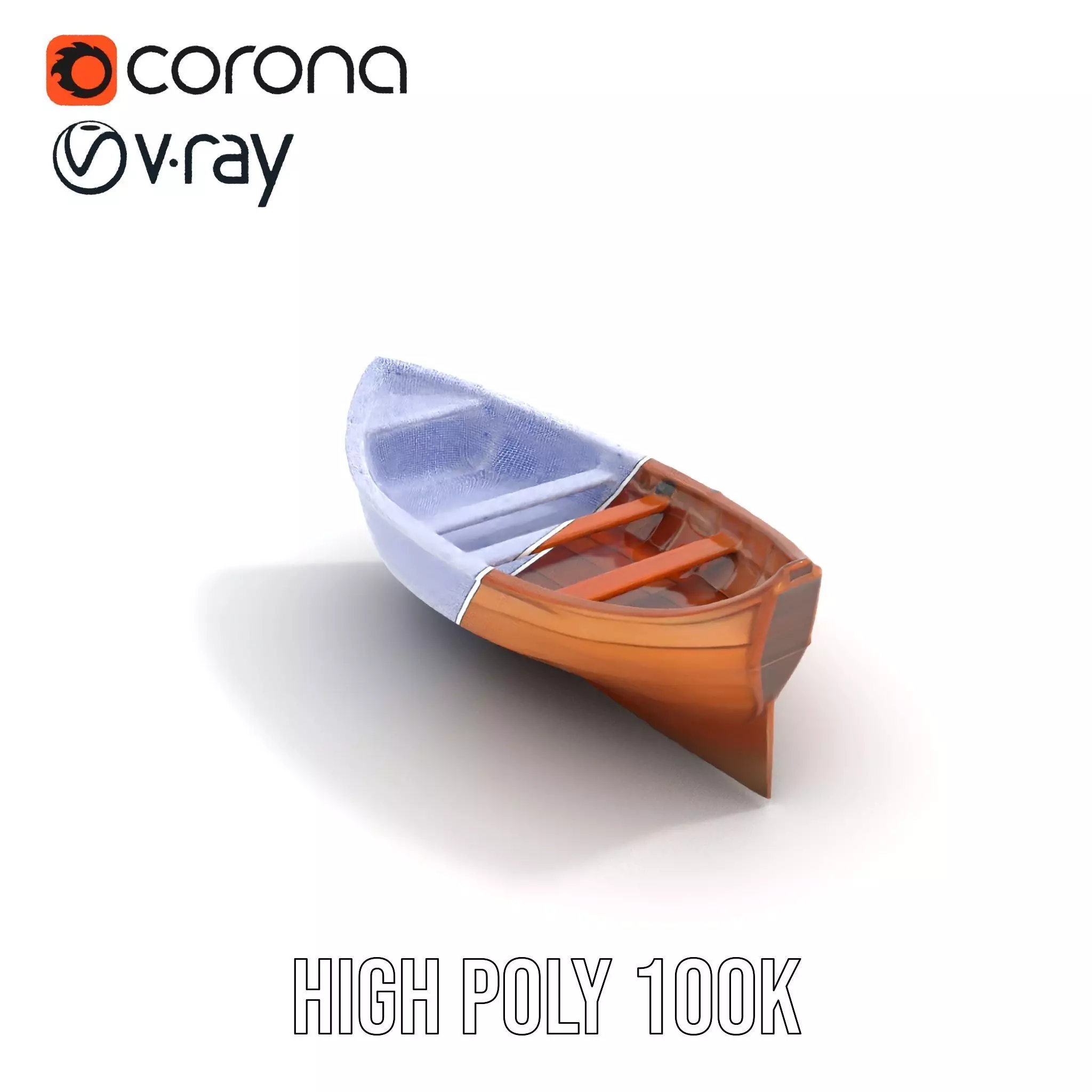 Wooden Rowboat Model Pack Low-poly 3D model_23