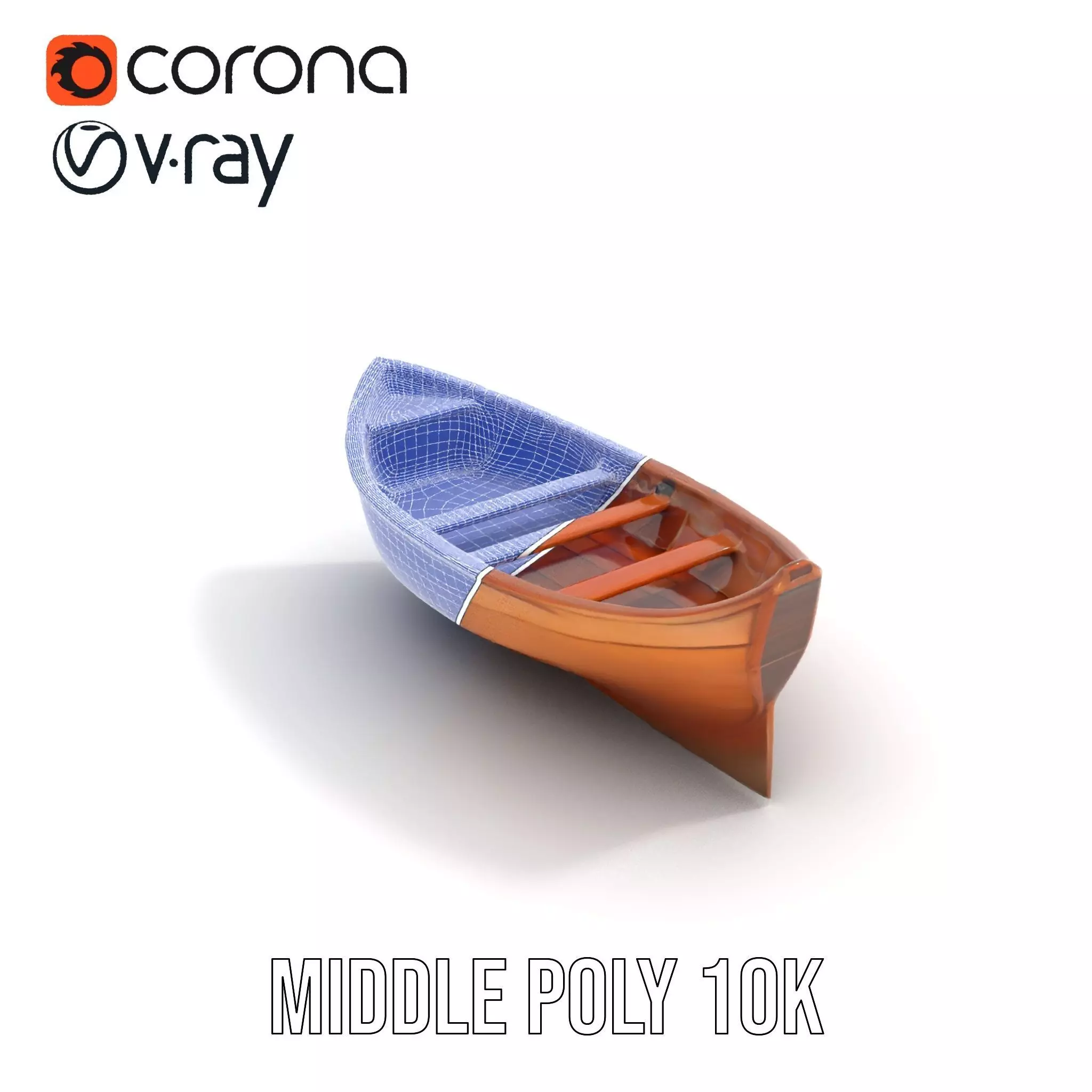Wooden Rowboat Model Pack Low-poly 3D model_27