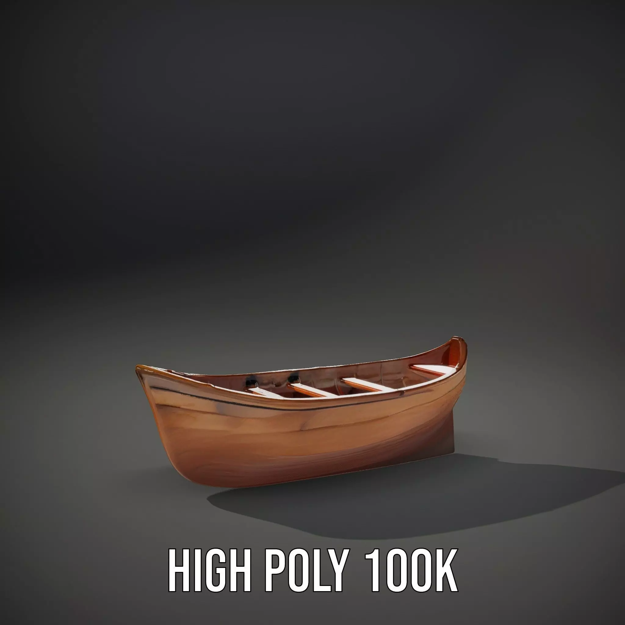 Wooden Rowboat Model Pack Low-poly 3D model_8