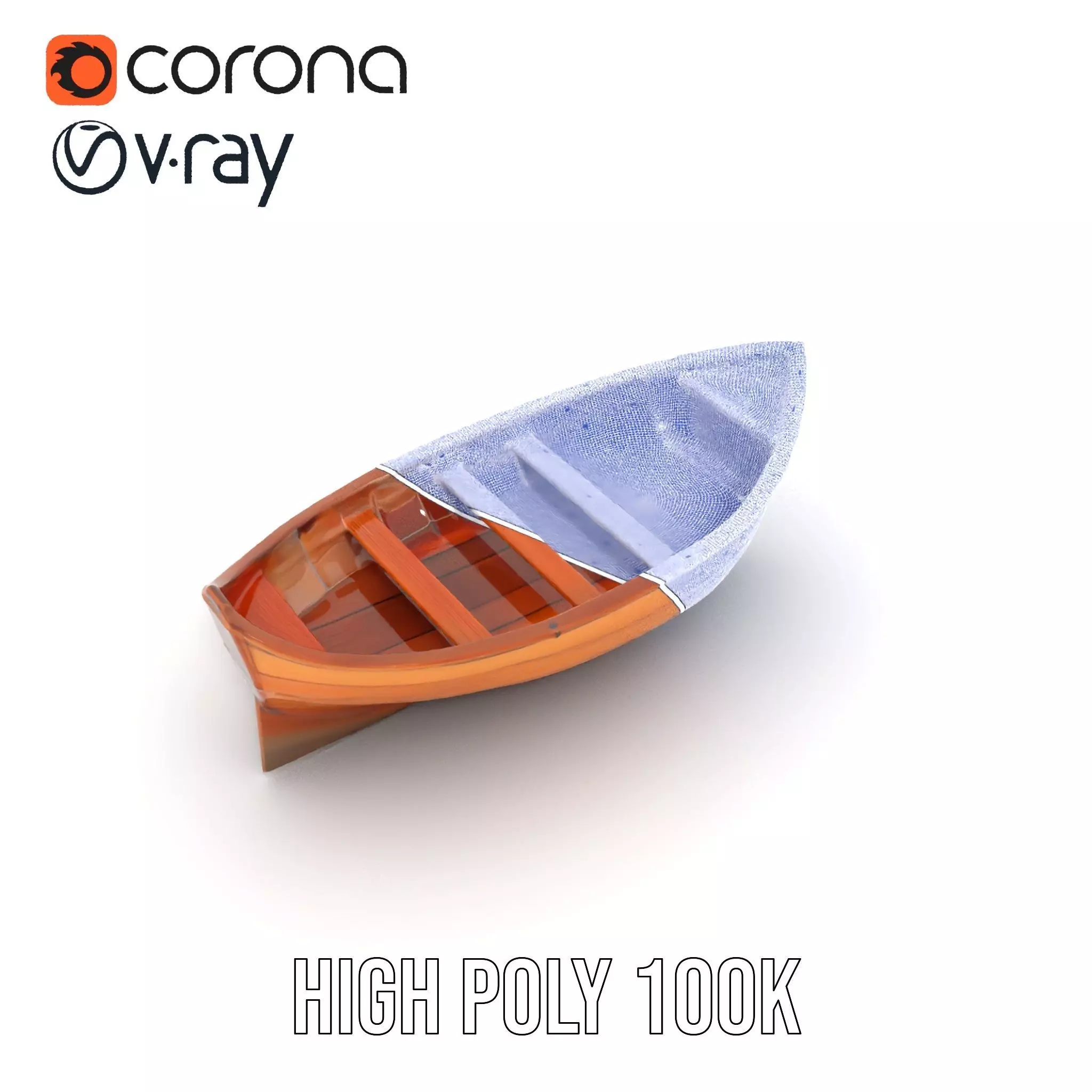 Wooden Rowboat Model Pack Low-poly 3D model_33