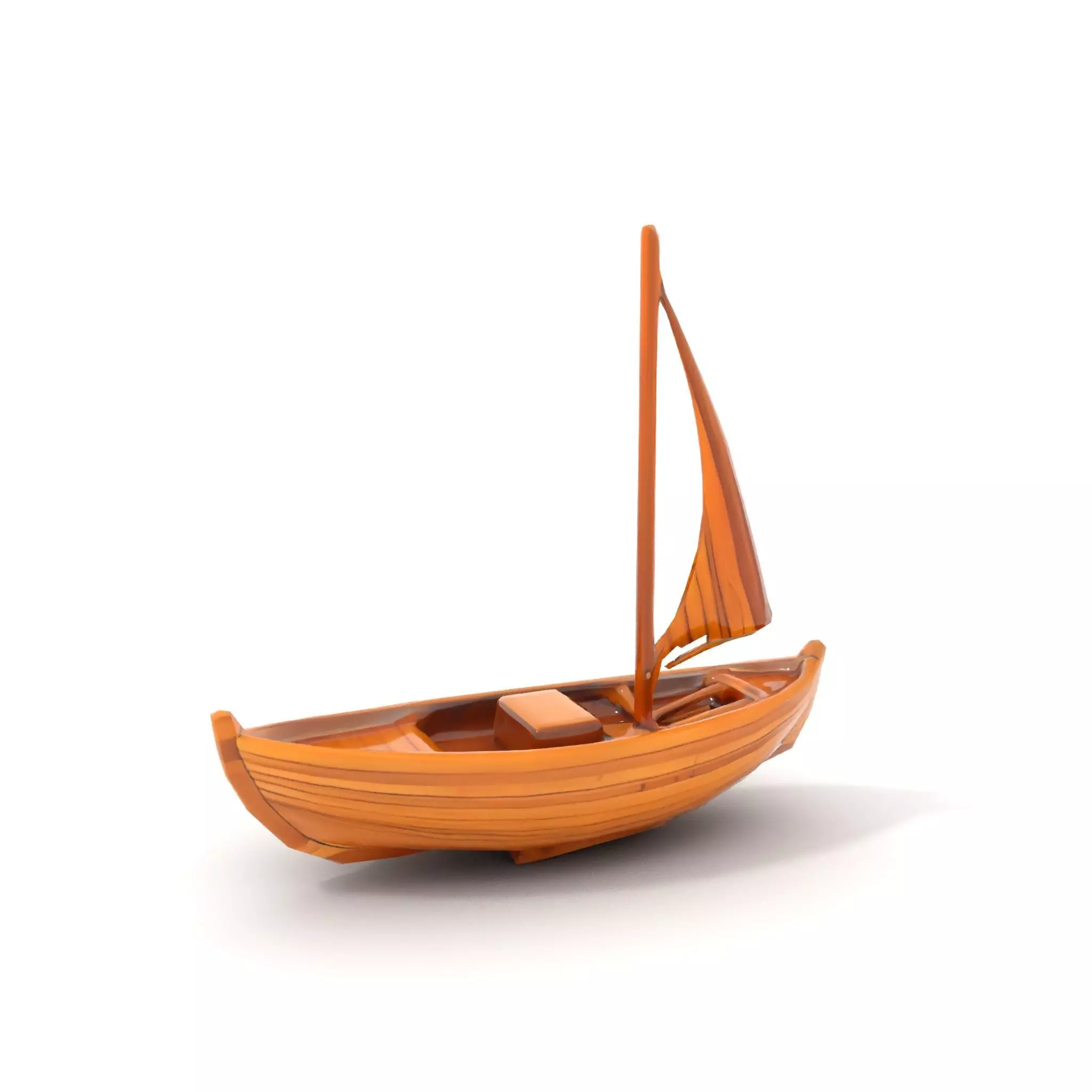 Wooden Sailboat Model Pack for Nautical Scenes Low-poly 3D model_14