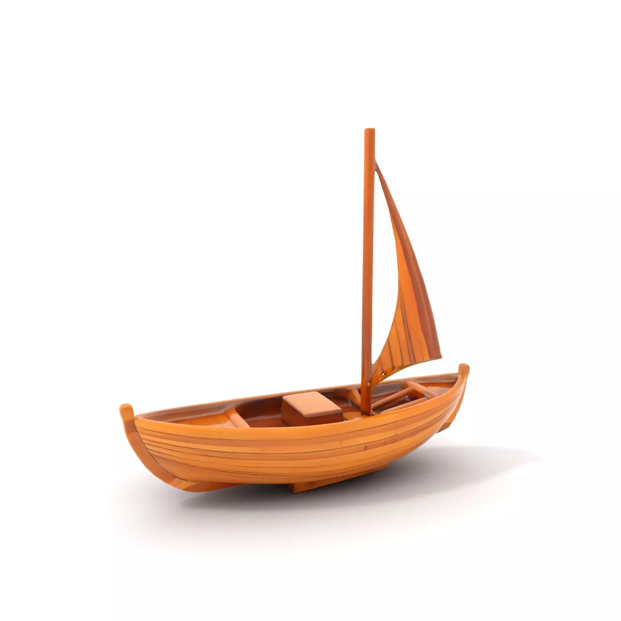 Wooden Sailboat Model Pack for Nautical Scenes Low-poly 3D model_5