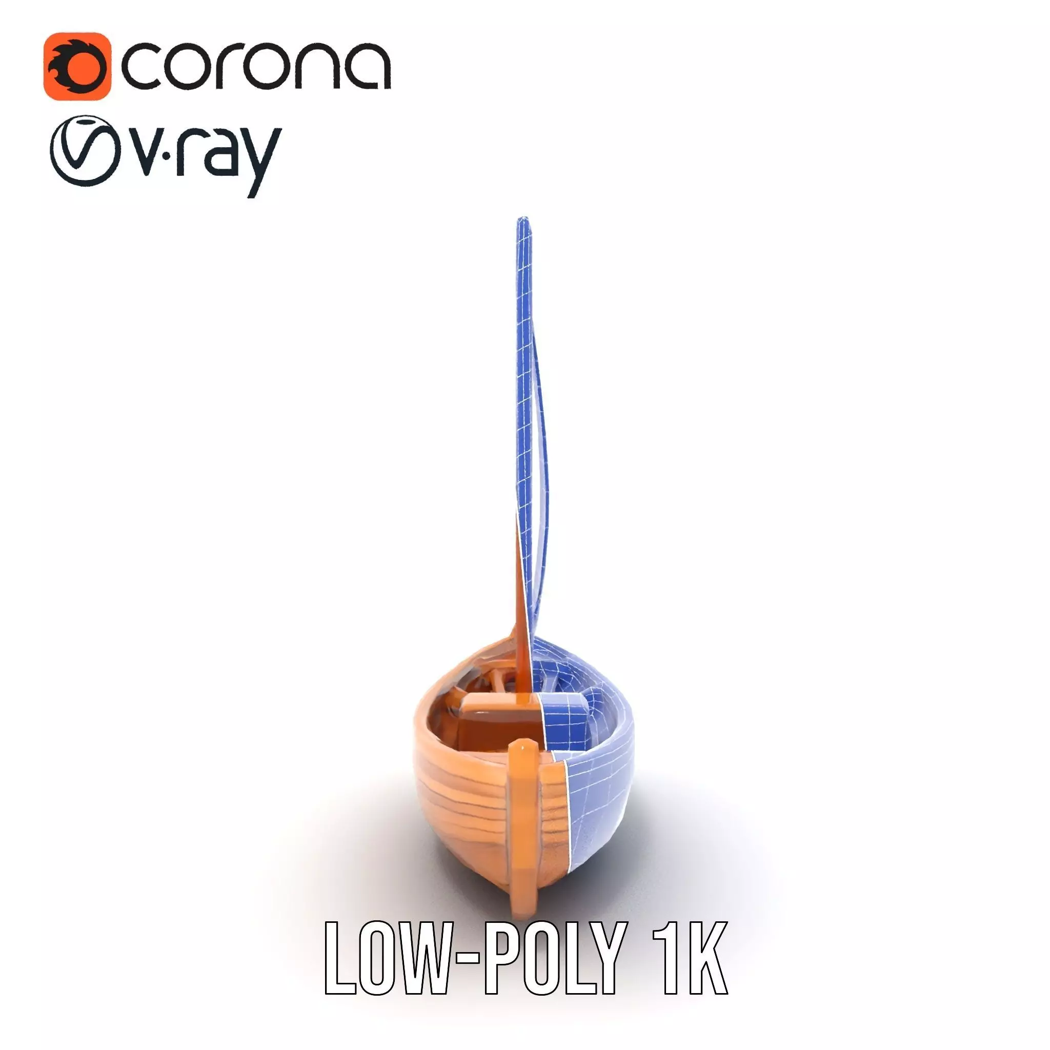 Wooden Sailboat Model Pack for Nautical Scenes Low-poly 3D model_19