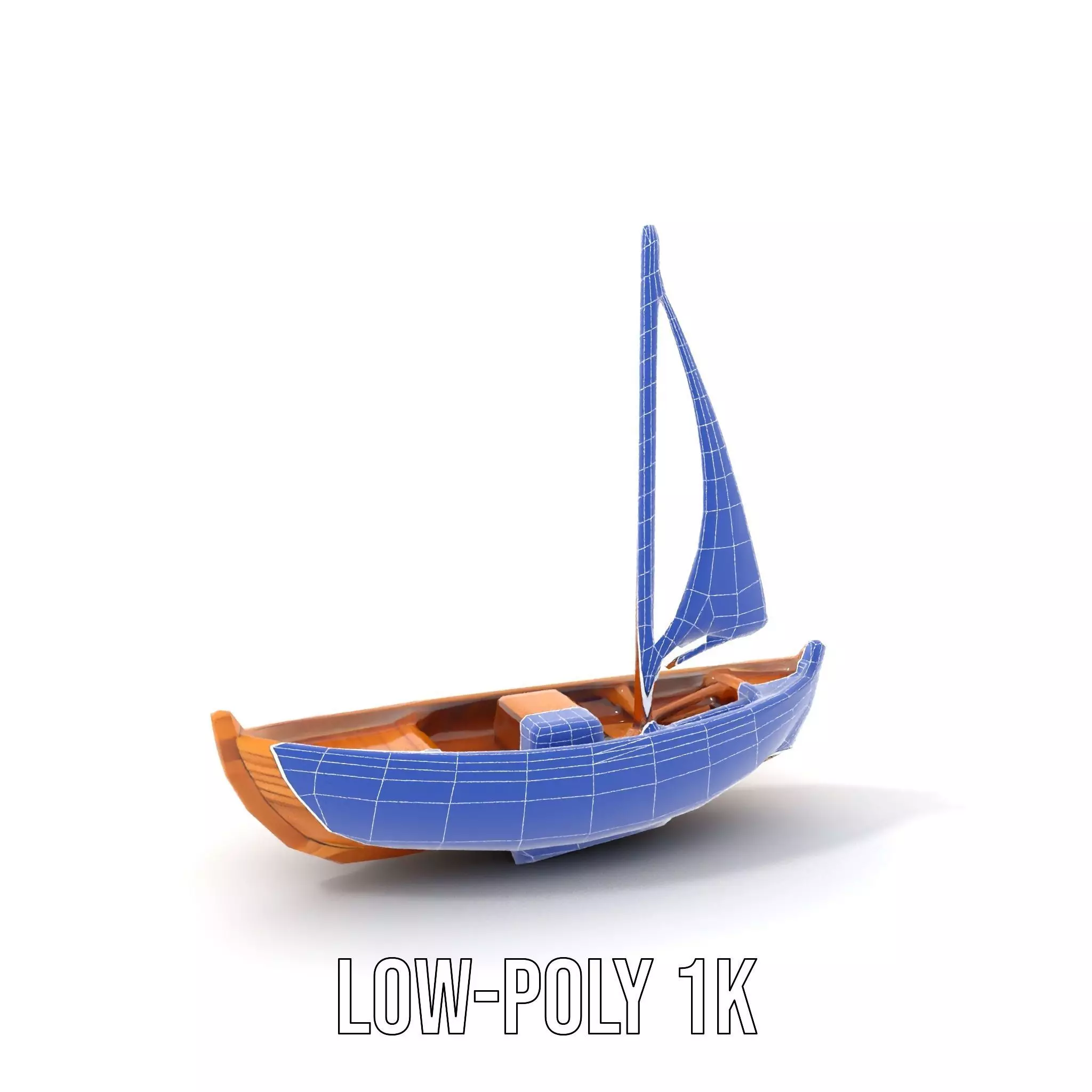 Wooden Sailboat Model Pack for Nautical Scenes Low-poly 3D model_28