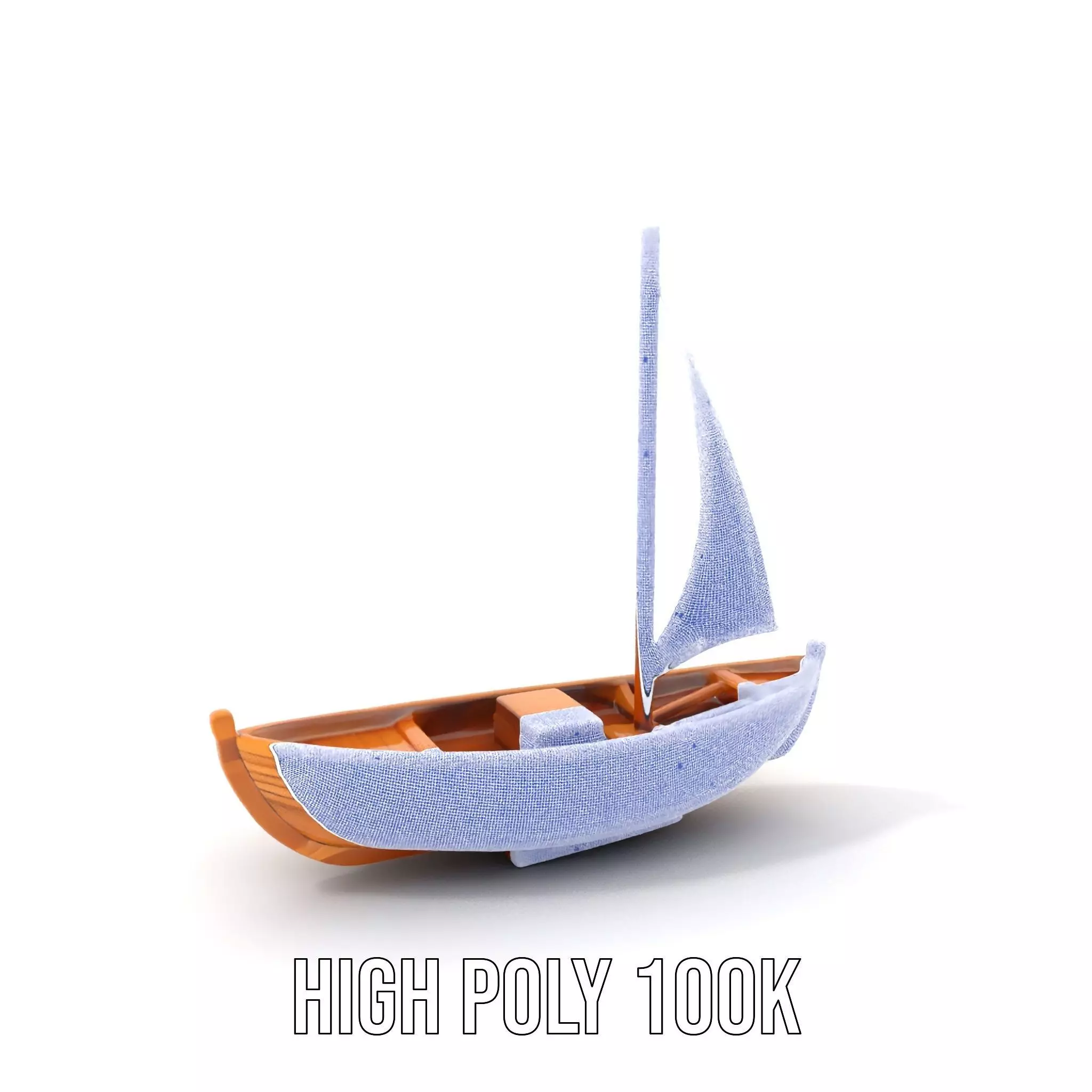 Wooden Sailboat Model Pack for Nautical Scenes Low-poly 3D model_4