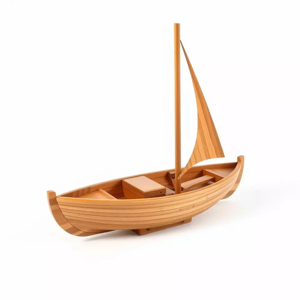 Wooden Sailboat Model Pack for Nautical Scenes Low-poly 3D model_2