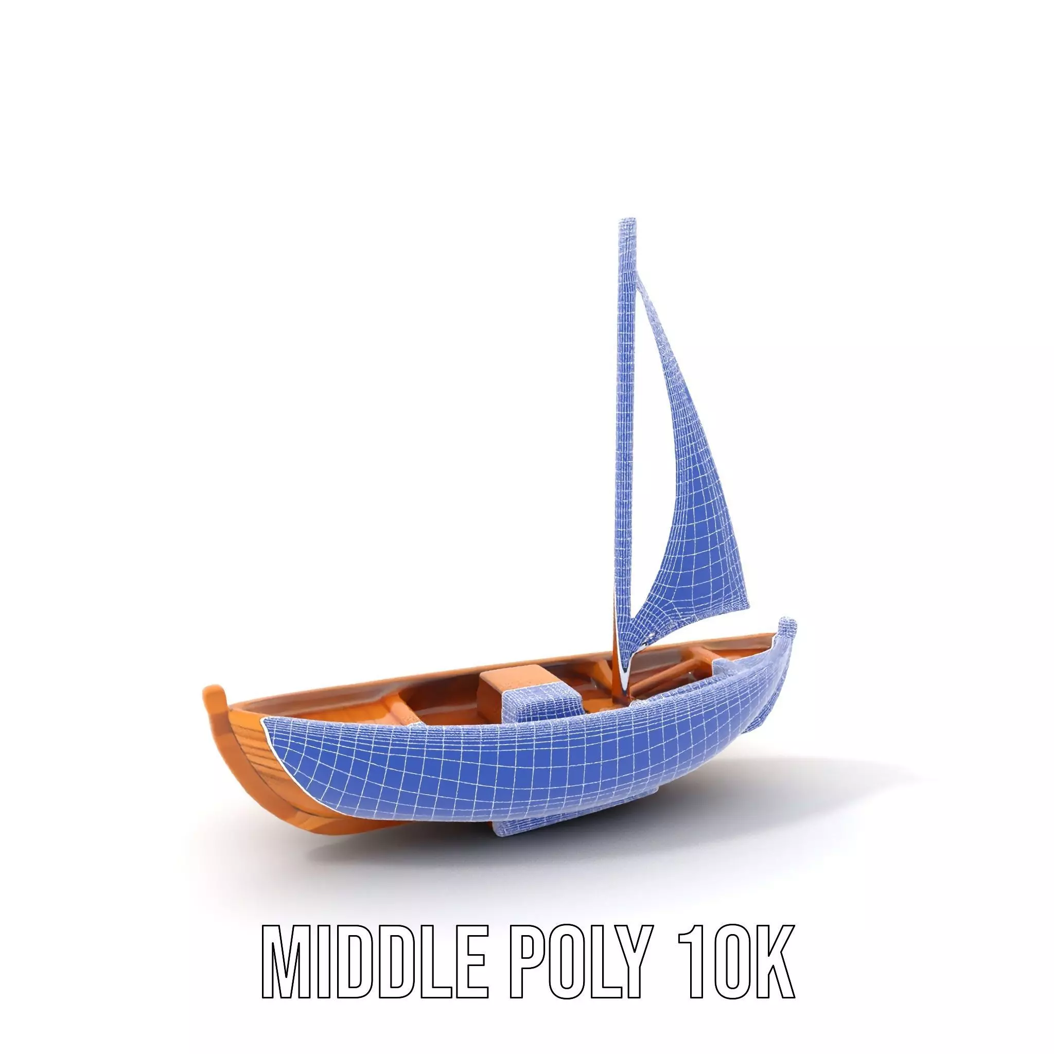 Wooden Sailboat Model Pack for Nautical Scenes Low-poly 3D model_13