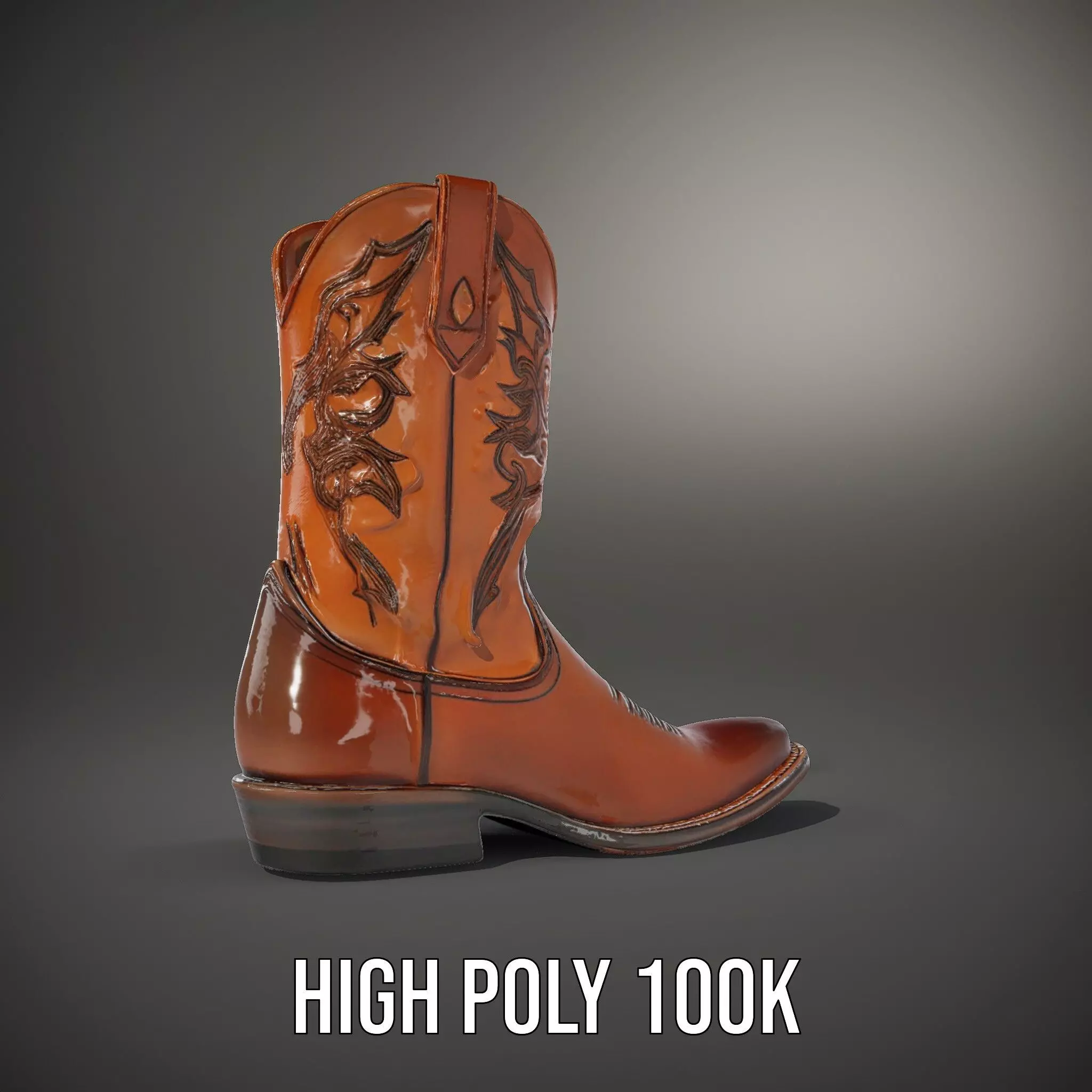 Western Cowboy Boot Detailed Model Pack Low-poly 3D model_10