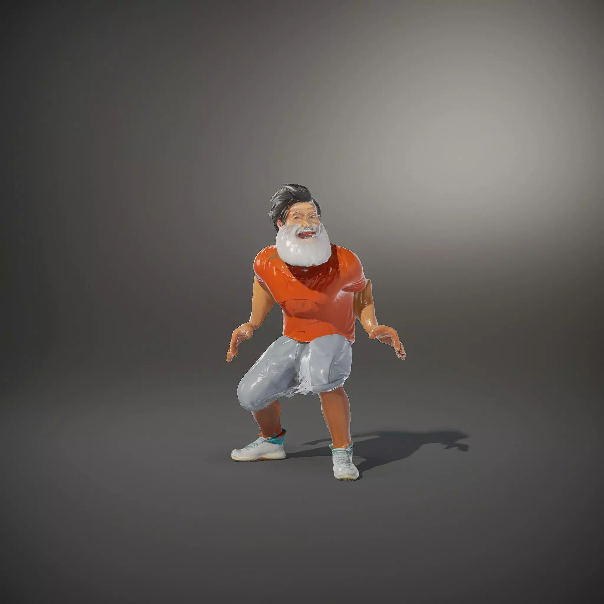 Elderly Man Character Model Pack with Fun Pose Low-poly 3D model_33