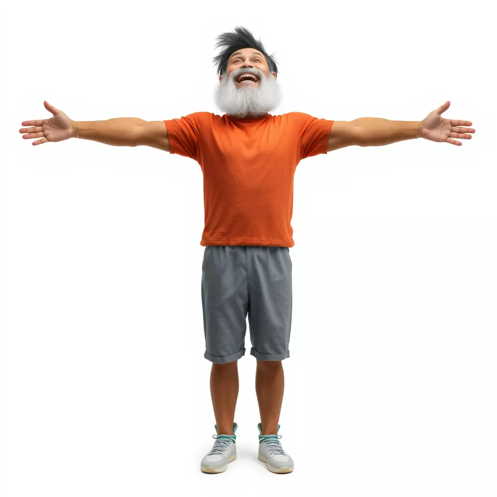 Elderly Man Character Model Pack with Fun Pose Low-poly 3D model_2